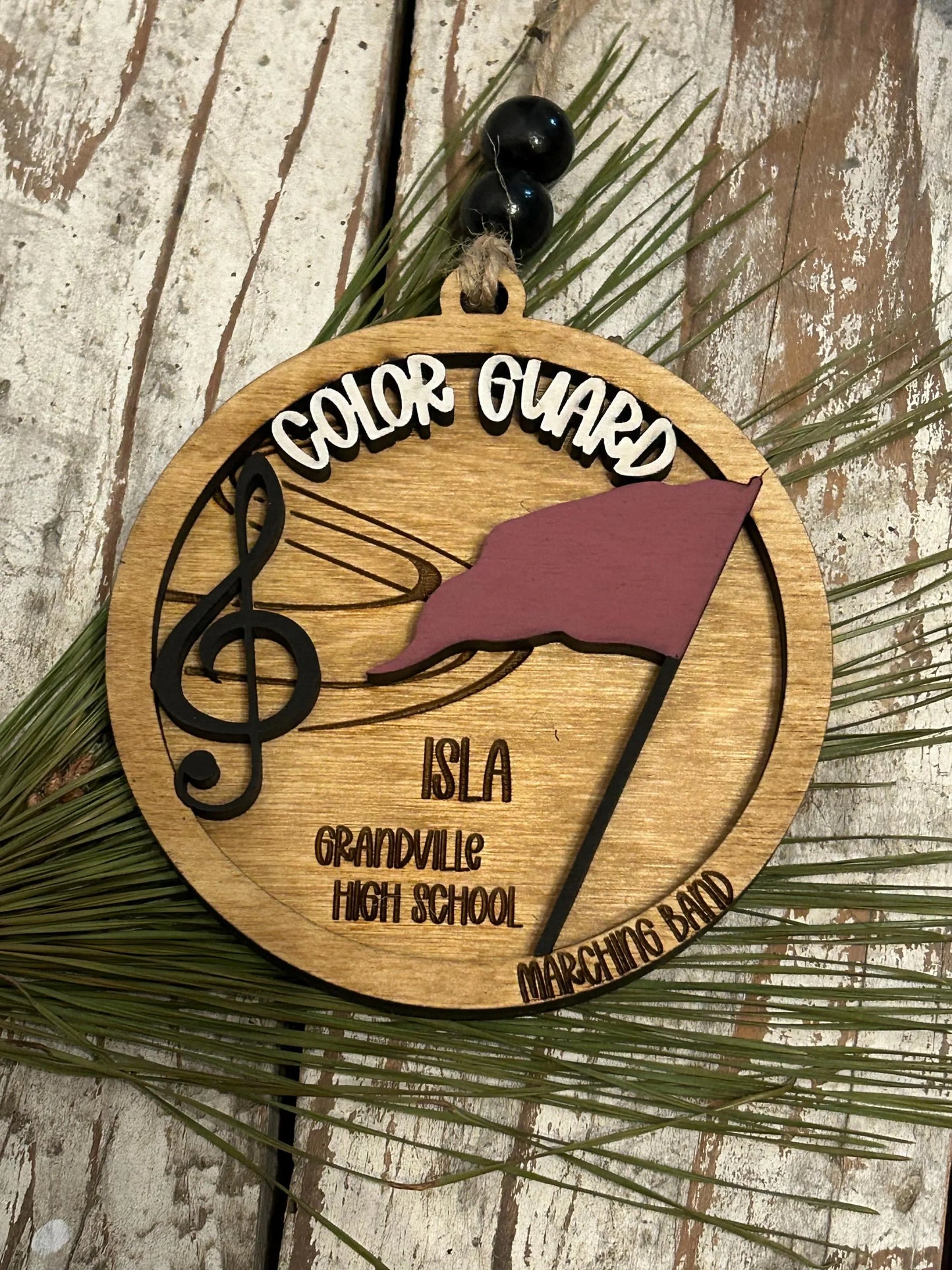 Personalized Color Guard Marching Band Christmas Tree Ornament | Flags Custom Band Gift | Gift for Flag Girls | Color Guard Team Gift