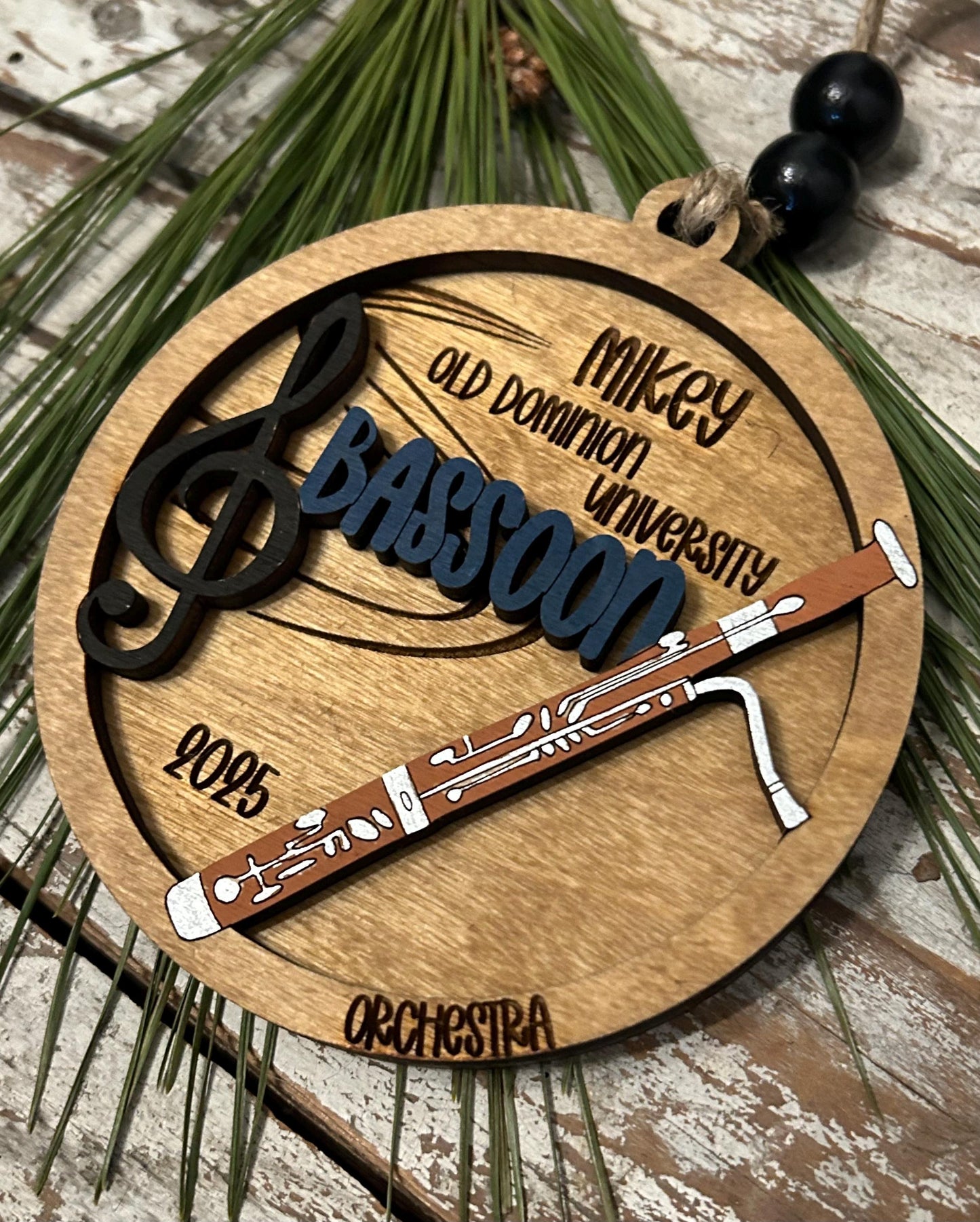 Personalized Bassoon Orchestra Christmas Tree Ornament | Bassoonist Gift | Custom Music Bassoon Lover Keepsake | Bassoon Player  Present