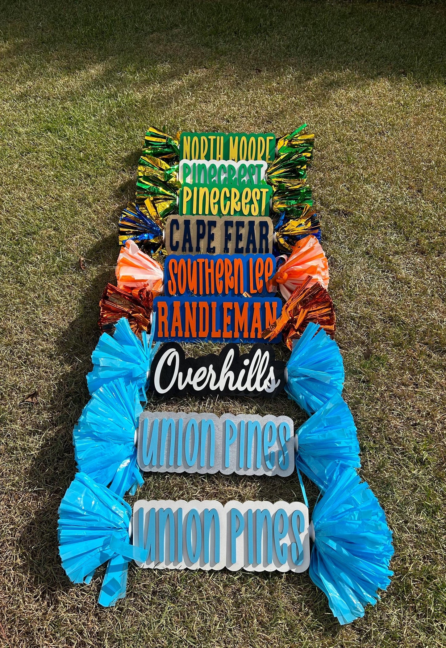 Personalized Cheer Stick with Pom Poms | Game Day School Spirit Sign | Custom Name Cheer Sign | Sports Mom Sign | College Graduation Cheer
