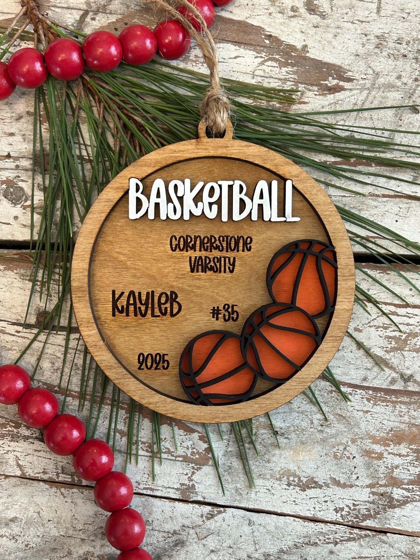 Personalized Basketball Boy or Girl Player Christmas Tree Ornament | Gift for High School College Basketball Team | Custom Basketball Coach