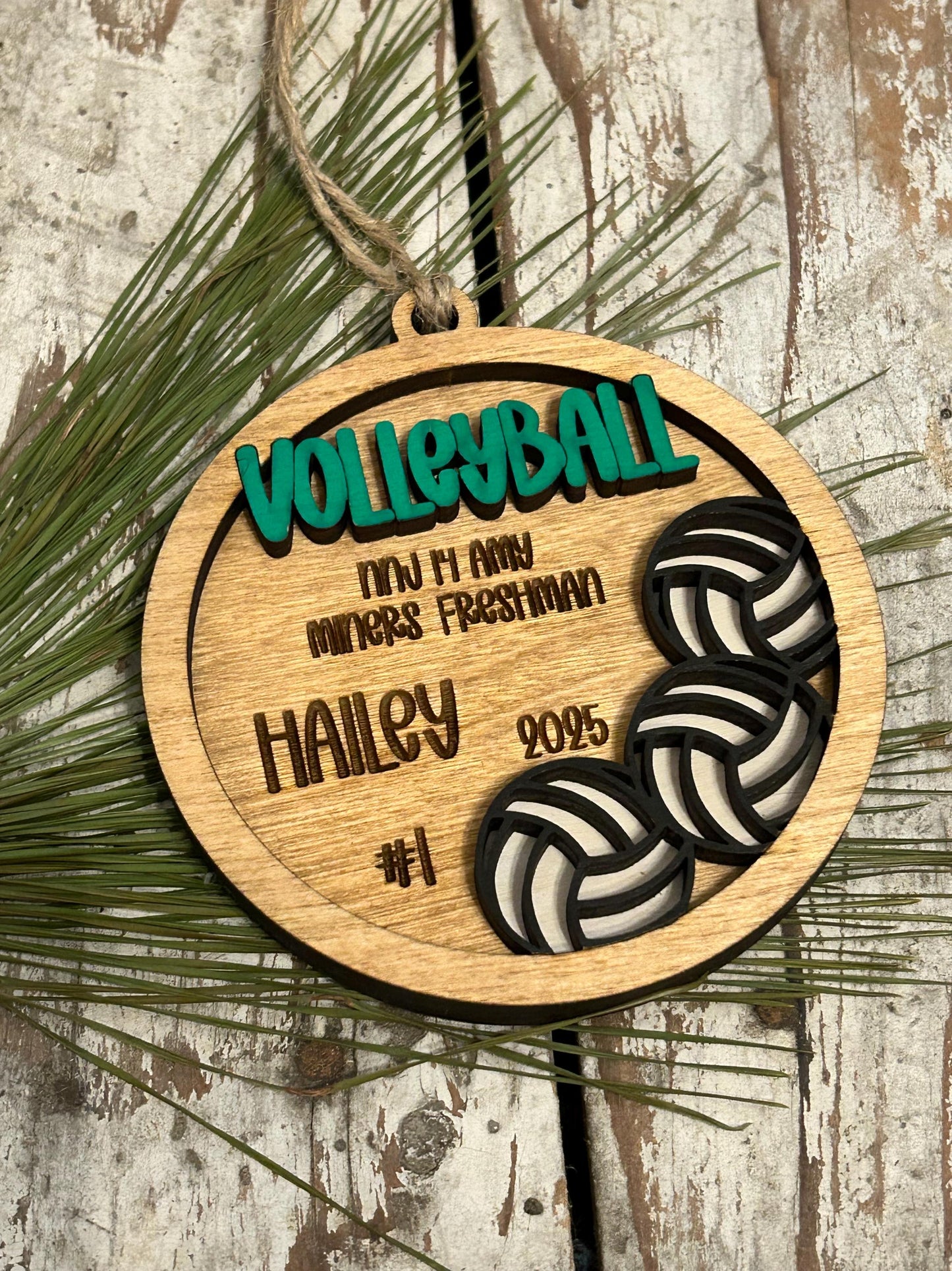 Personalized Volleyball Player Christmas Tree Ornament | Gift for High School Volleyball Team | Custom Volleyball Ornament for Her |