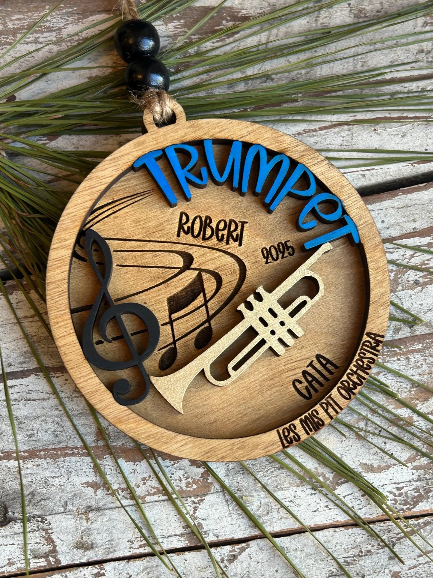 Personalized Trumpet Marching Band Christmas Tree Ornament | Brass Music Instrument Ornament | Custom Band Gift | Gift for Band Director