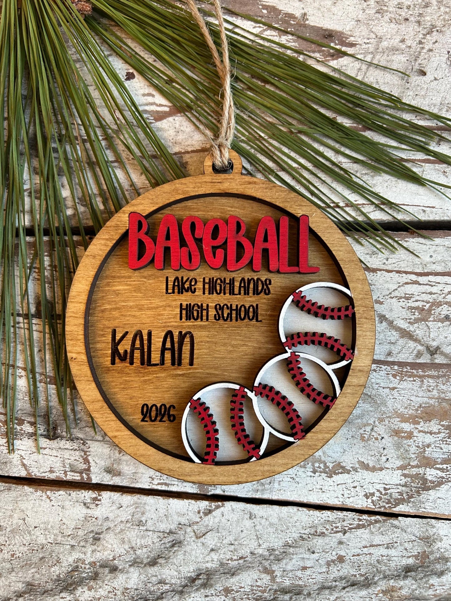 Personalized Baseball Player Christmas Tree Ornament | Gift for High School Baseball Team | Custom Baseball Coach | Senior Baseball Gift