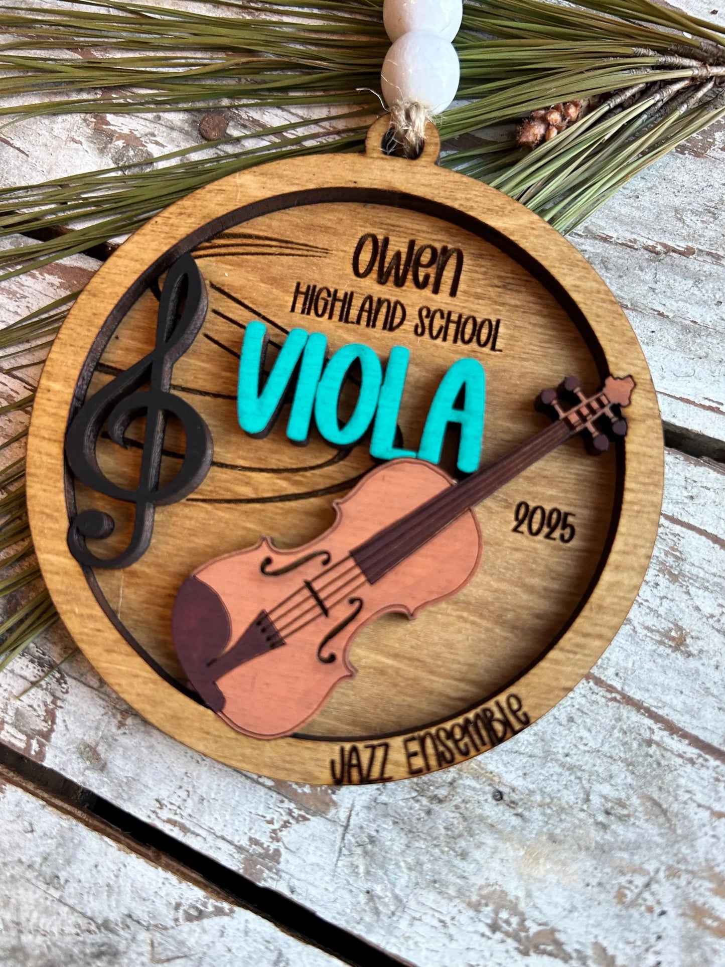 Personalized Viola Orchestra Christmas Tree Ornament | Viola Student Gift | Custom Music Viola Lover Keepsake | First Viola Recital Present