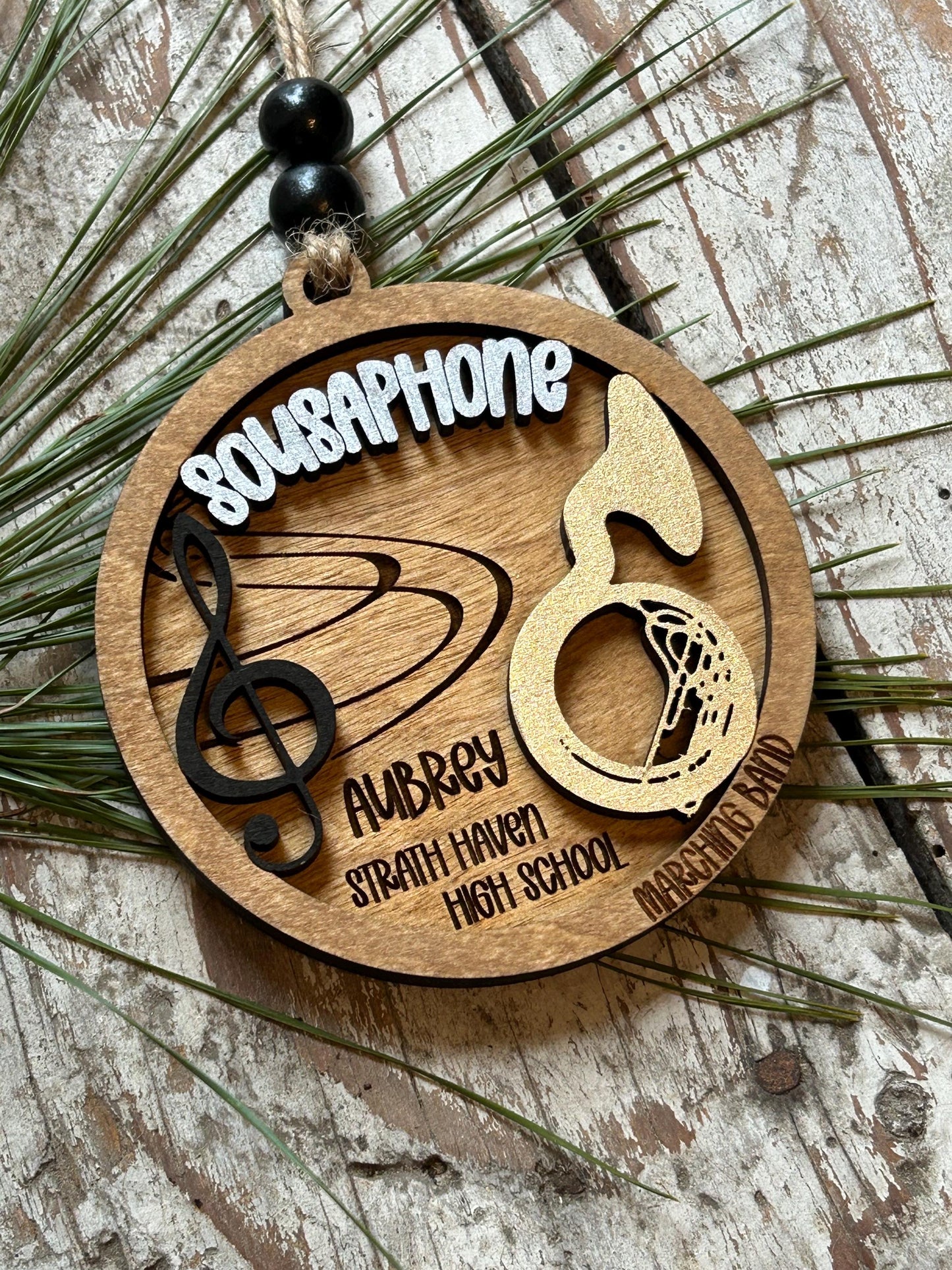Personalized Sousaphone Marching Band Christmas Tree Ornament | Brass Music Instrument Ornament | Custom Band Gift | Tuba Player |