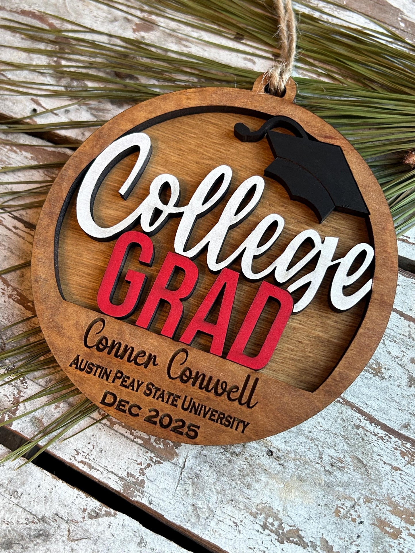 Personalized College Grad Christmas Tree Ornament | Gift for College Graduate | Graduation Ornament | Class of 2026 | Bachelors Masters
