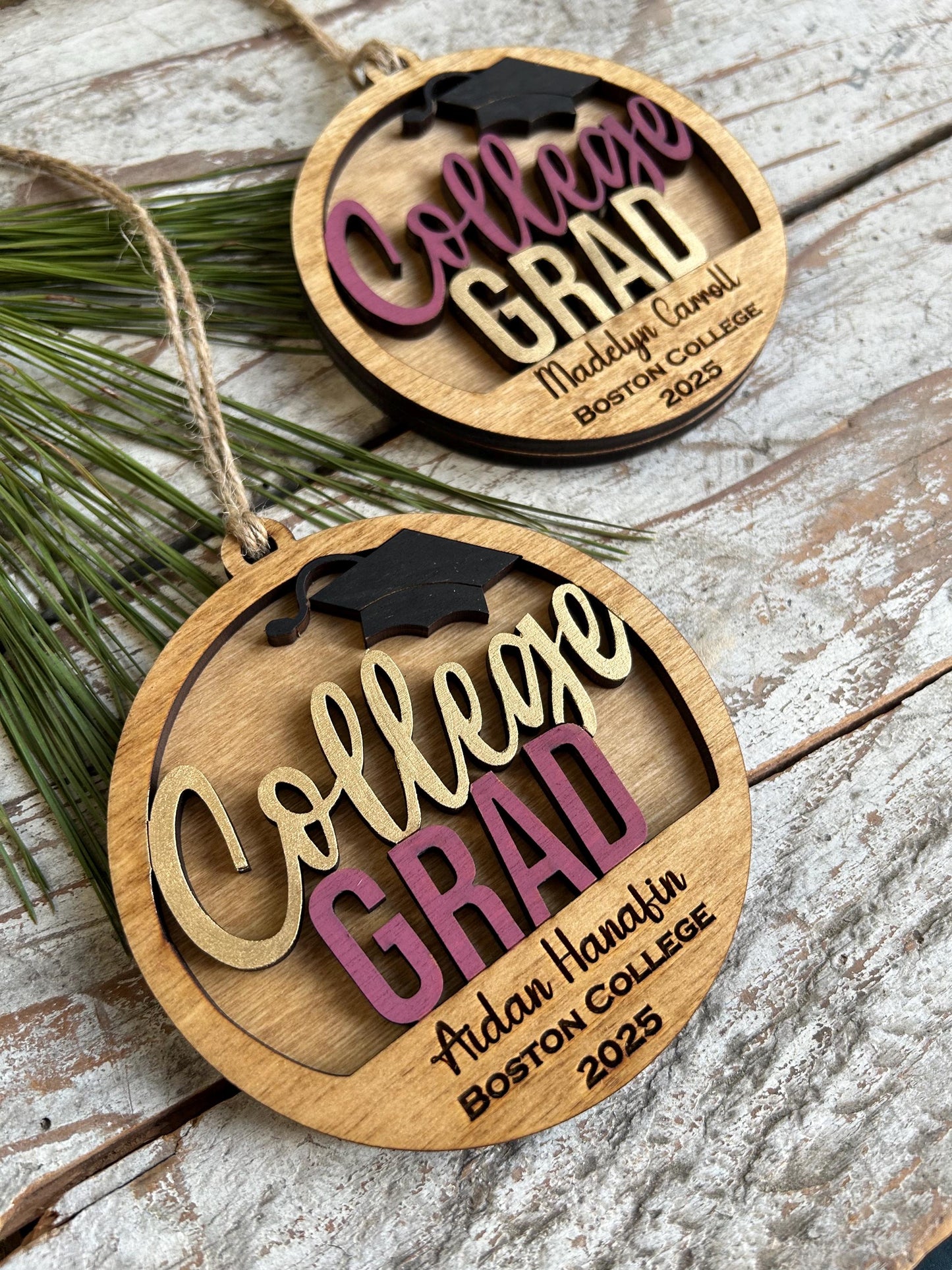 Personalized College Grad Christmas Tree Ornament | Gift for College Graduate | Graduation Ornament | Class of 2026 | Bachelors Masters