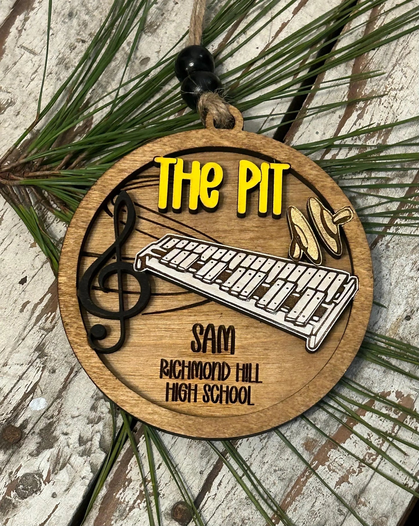 Personalized Pit Marching Band Christmas Tree Ornament | Percussion Xylophone | Triangle | The Pit Custom Band Gift | Gift for Band Director
