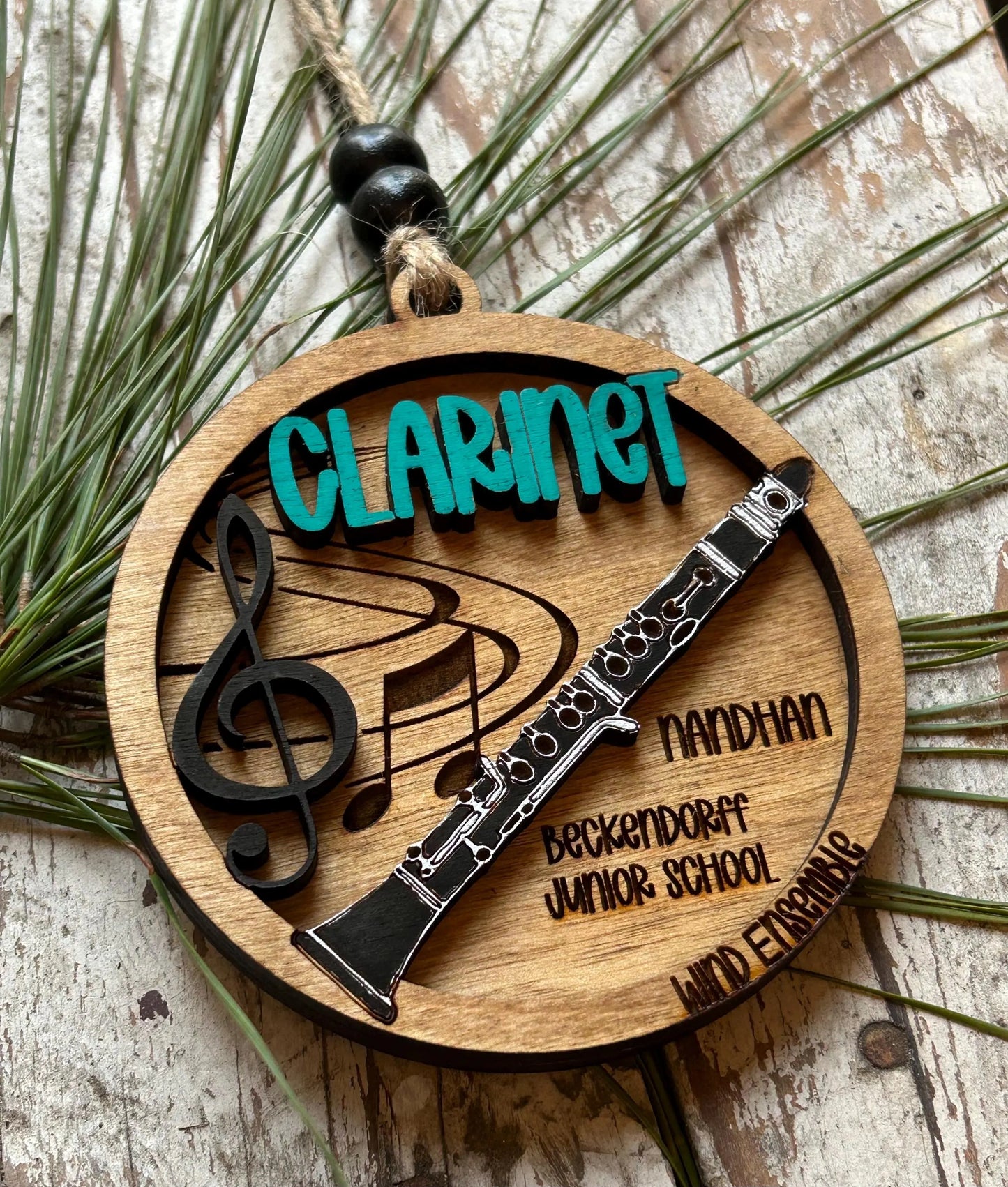 Personalized Clarinet Marching Band Christmas Tree Ornament | Music Instrument Ornament | Woodwinds Custom  Band | Gift for Band Director