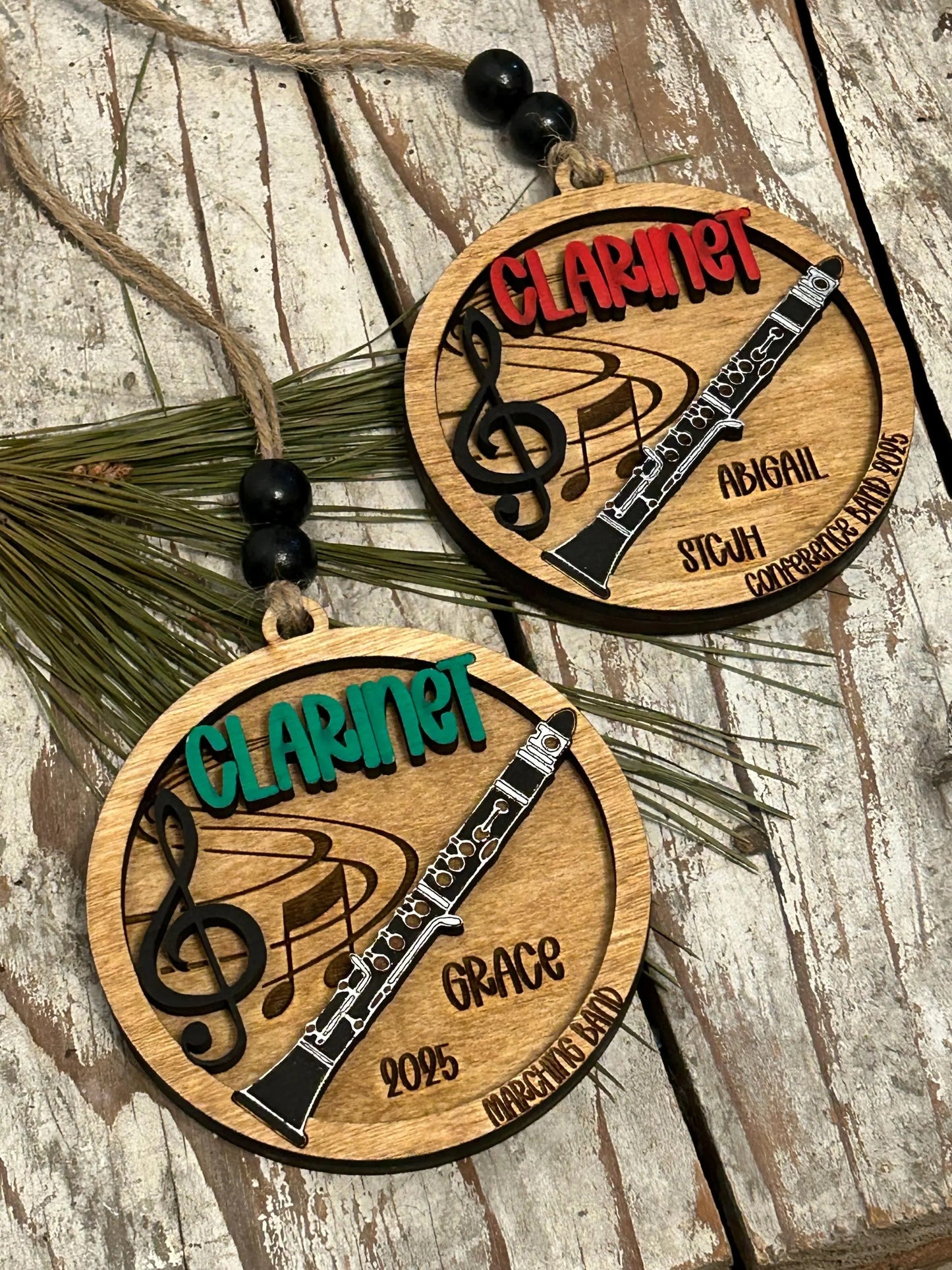 Personalized Clarinet Marching Band Christmas Tree Ornament | Music Instrument Ornament | Woodwinds Custom  Band | Gift for Band Director