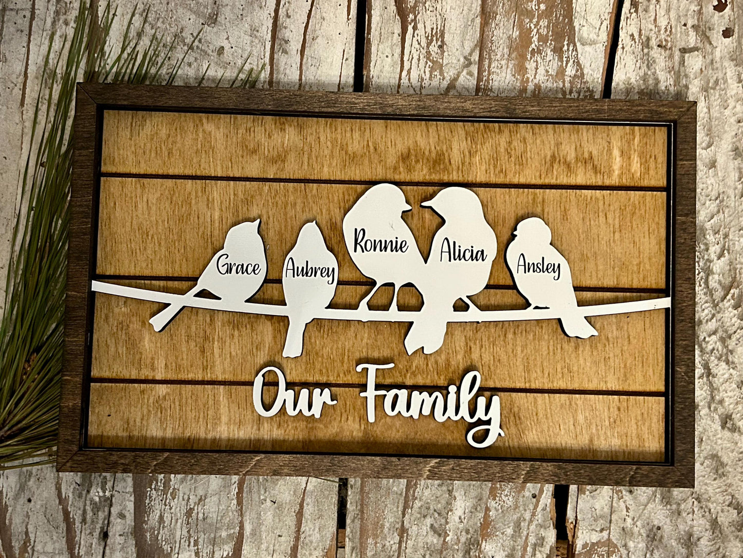 Personalized Bird Family Sign | Mother’s Day gift | Grandkids Names Decor | Custom Gift for Grandma or Mom | Our Nest