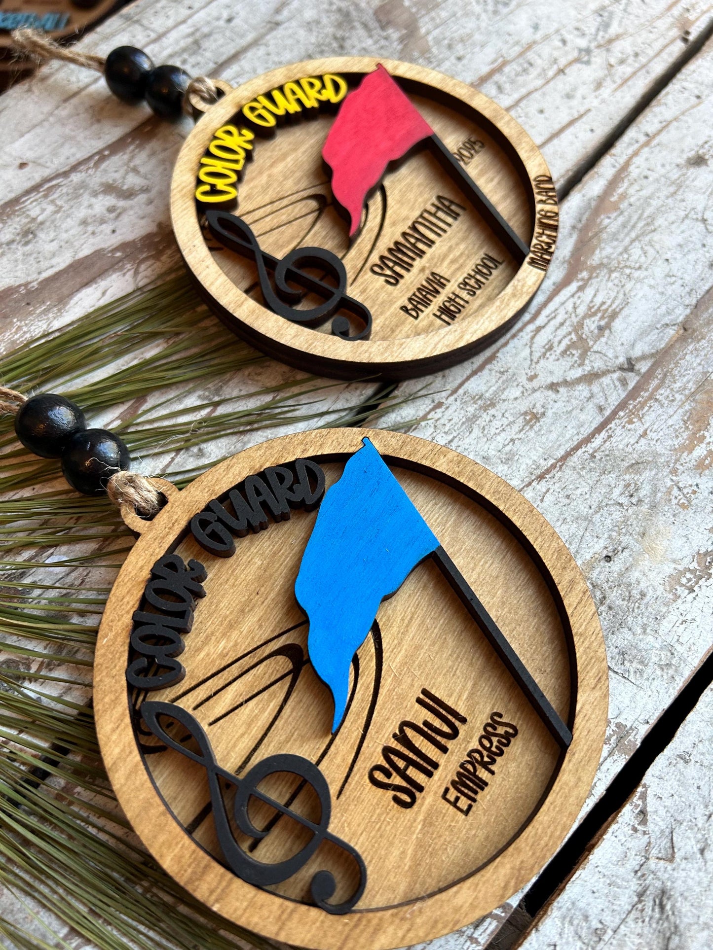 Personalized Color Guard Marching Band Christmas Tree Ornament | Flags Custom Band Gift | Gift for Flag Girls | Color Guard Team Gift