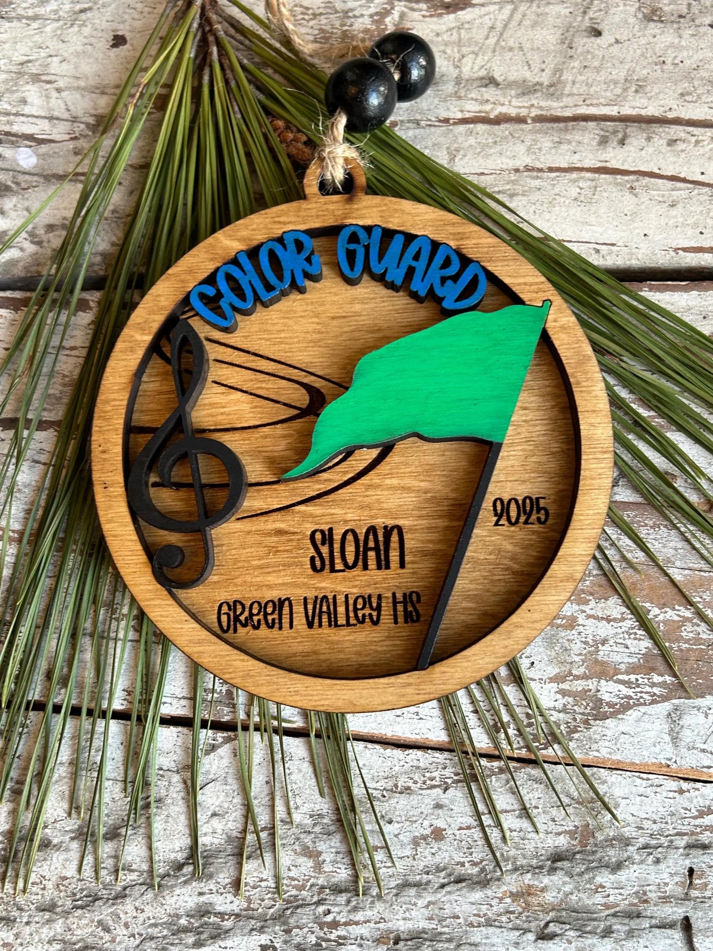 Personalized Color Guard Marching Band Christmas Tree Ornament | Flags Custom Band Gift | Gift for Flag Girls | Color Guard Team Gift