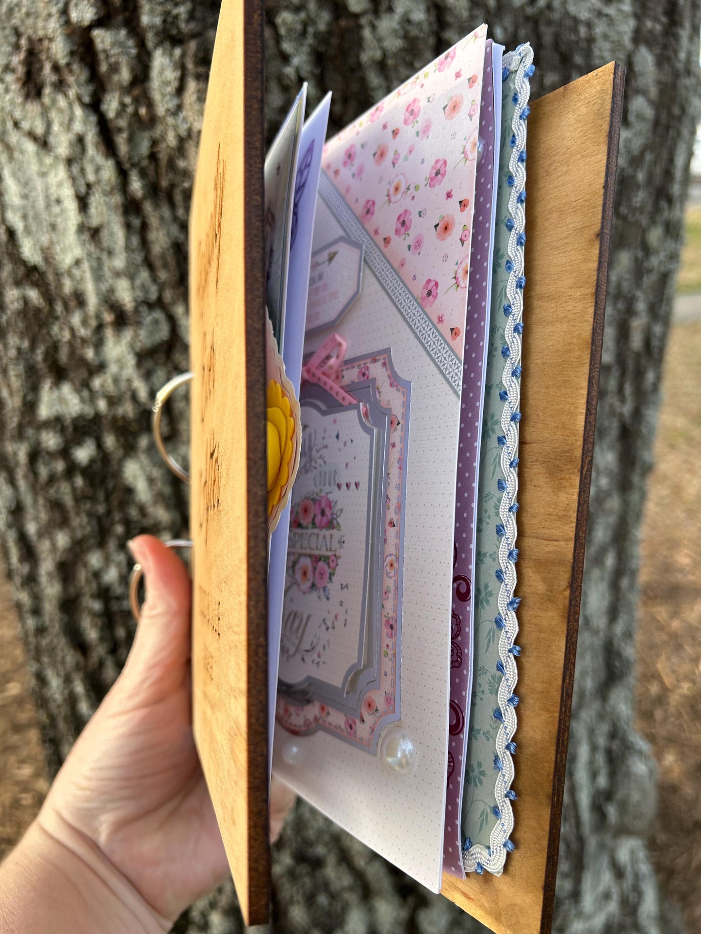 Personalized Wooden Wedding Card Holder | Keepsake Greeting Card Album for Bride and Groom | Display for Bridal Shower Cards | Custom Gift