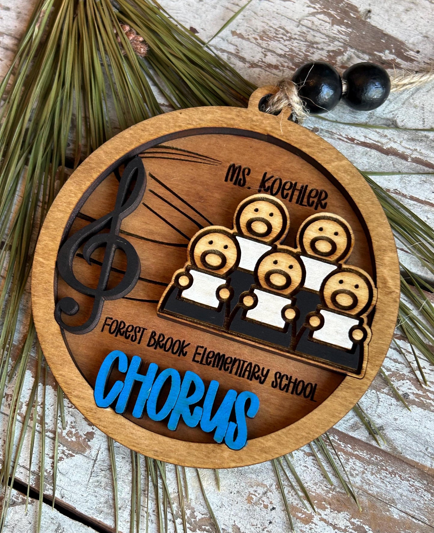 Personalized Chorus Christmas Tree Ornament |  Custom High School School Choral Singer | Musical Theater | Music Lover | Church Choir Gift