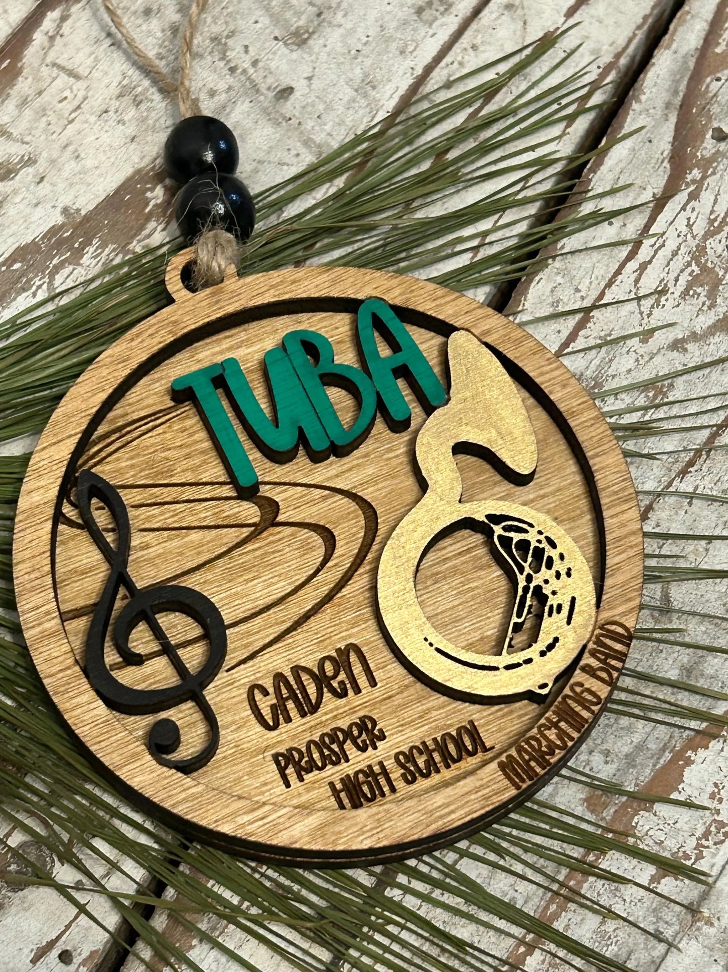 Personalized Tuba Marching Band Christmas Tree Ornament | Brass Music Instrument Ornament | Custom Band Gift | Gift for Band Director