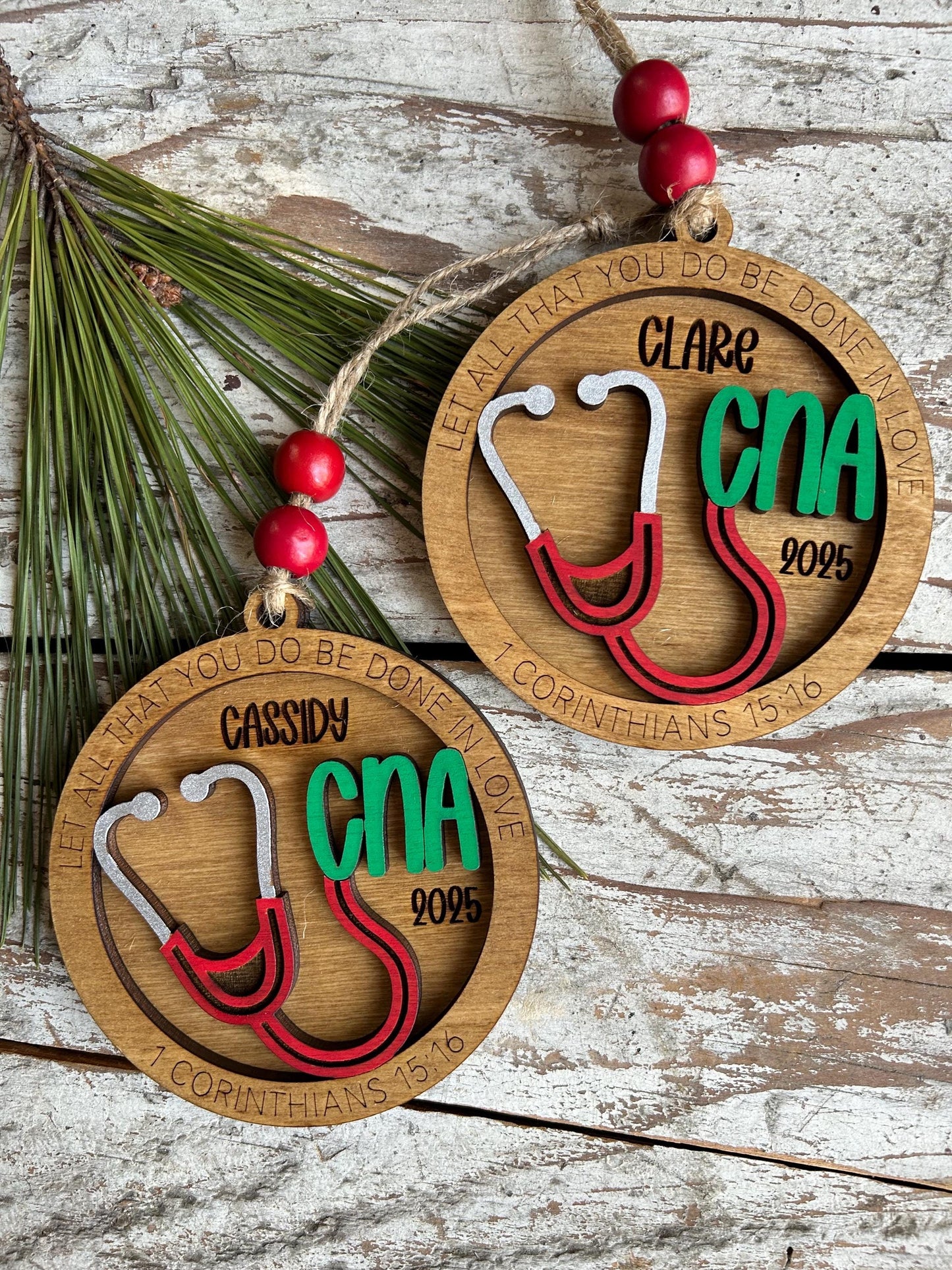 Personalized CNA Nurse Christmas Tree Ornament | Religious Gift for Nursing Graduate | Gift for Nurse | CNA Ornament | 1 Corinthians 15:16