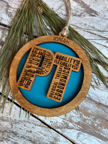 Personalized Physical Therapist Christmas Tree Ornament | Custom PT Thank You Present | Doctor of Physical Therapy Graduation Gift | DPT  Dr