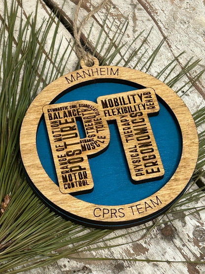 Personalized Physical Therapist Christmas Tree Ornament | Custom PT Thank You Present | Doctor of Physical Therapy Graduation Gift | DPT  Dr