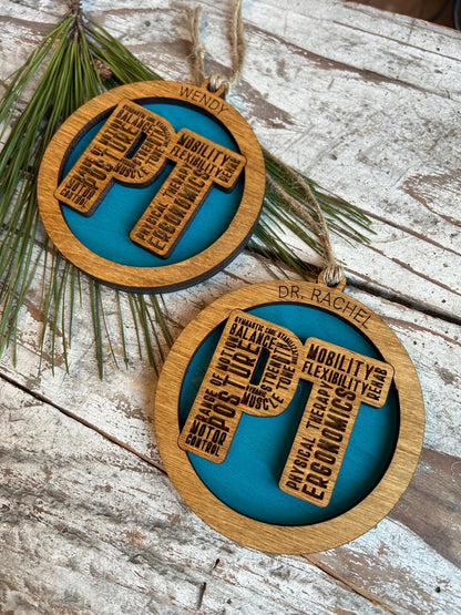 Personalized Physical Therapist Christmas Tree Ornament | Custom PT Thank You Present | Doctor of Physical Therapy Graduation Gift | DPT  Dr
