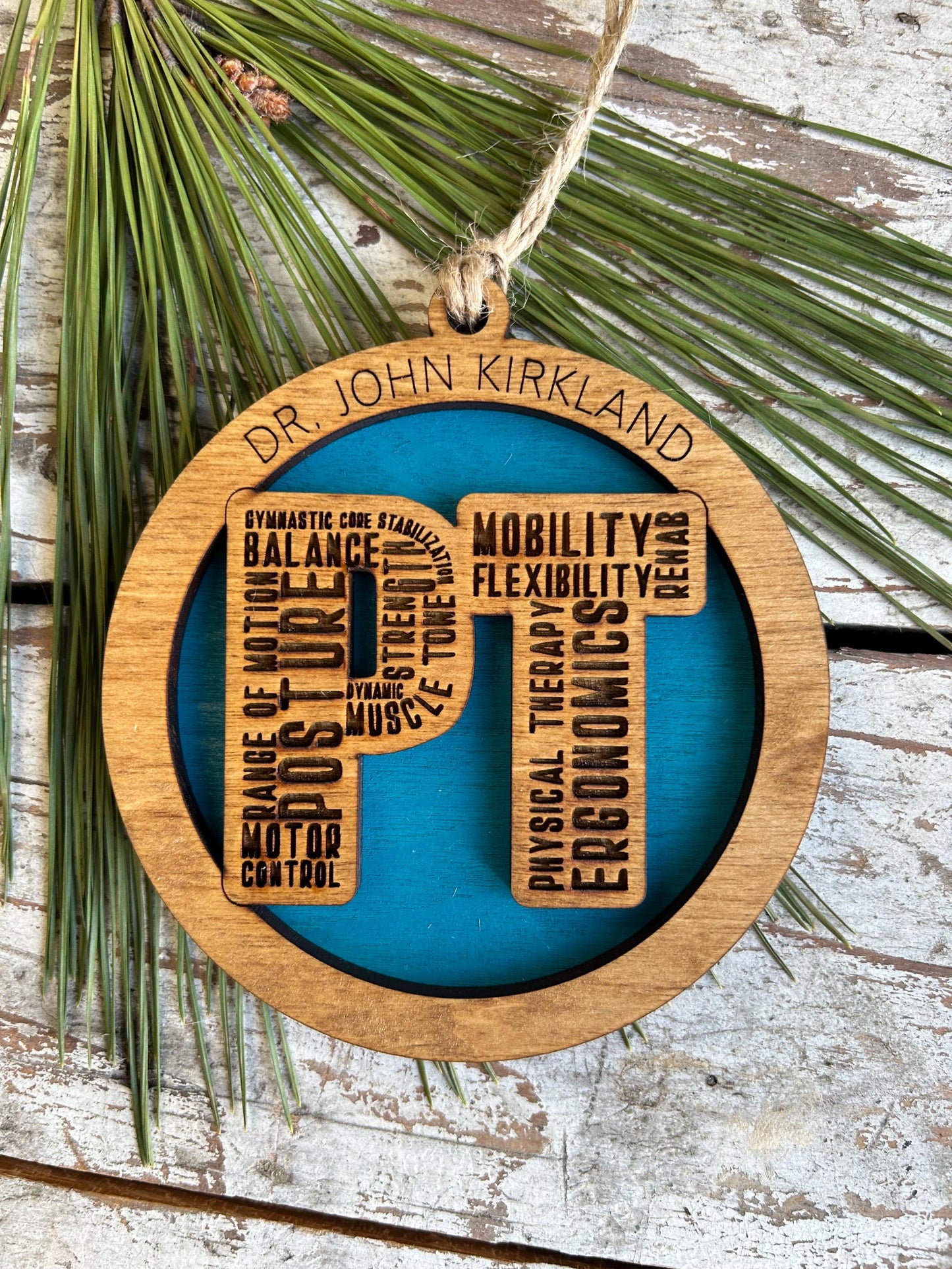 Personalized Physical Therapist Christmas Tree Ornament | Custom PT Thank You Present | Doctor of Physical Therapy Graduation Gift | DPT  Dr