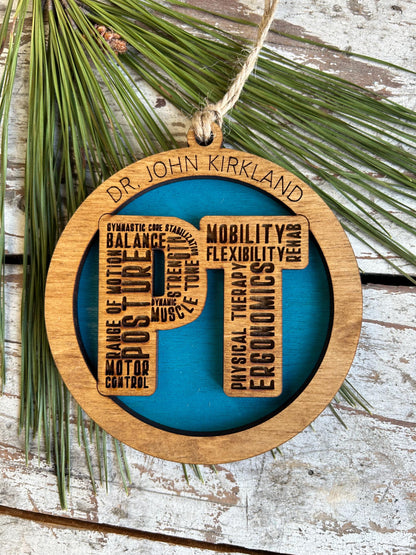 Personalized Physical Therapist Christmas Tree Ornament | Custom PT Thank You Present | Doctor of Physical Therapy Graduation Gift | DPT  Dr