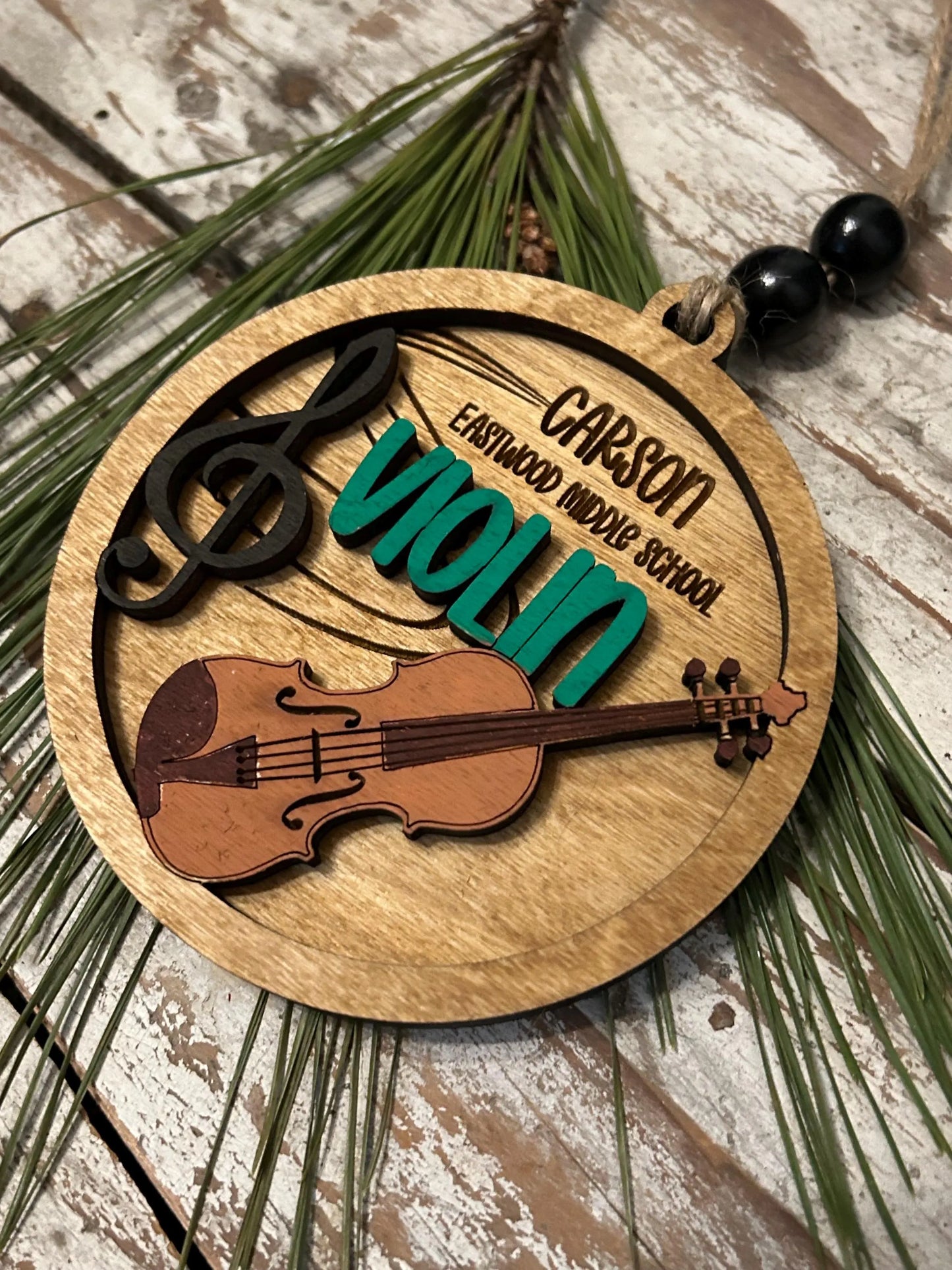 Personalized Violin Orchestra Christmas Tree Ornament | Violinist Gift | Custom Music Violin Lover Keepsake | First Violin Recital Present