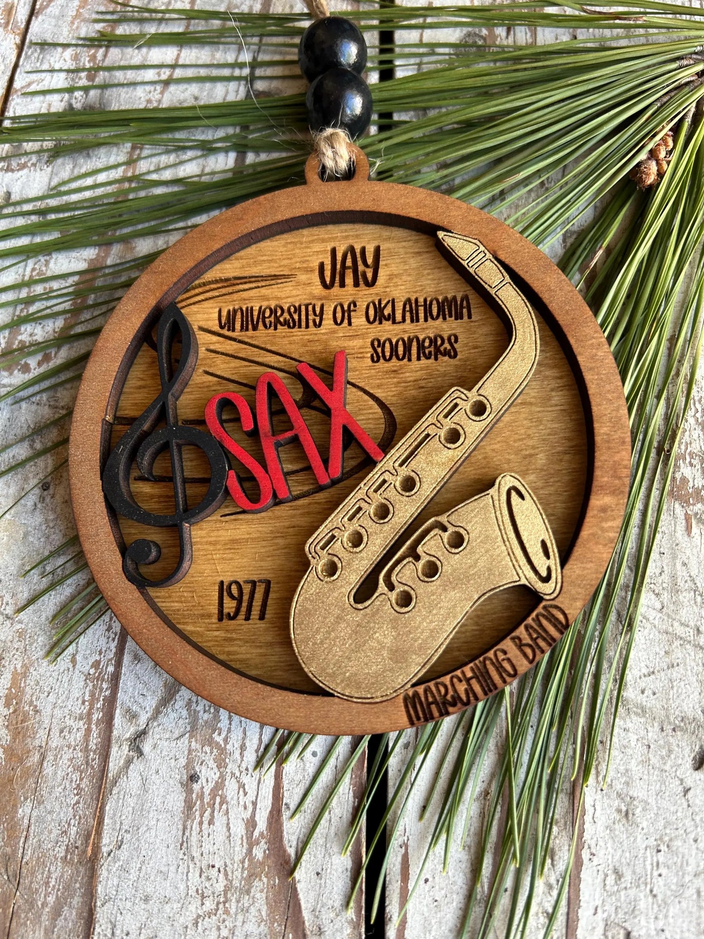 Personalized Saxophone Marching Band Christmas Tree Ornament | Brass Music Instrument Ornament | Custom Sax Gift | Gift for Band Director