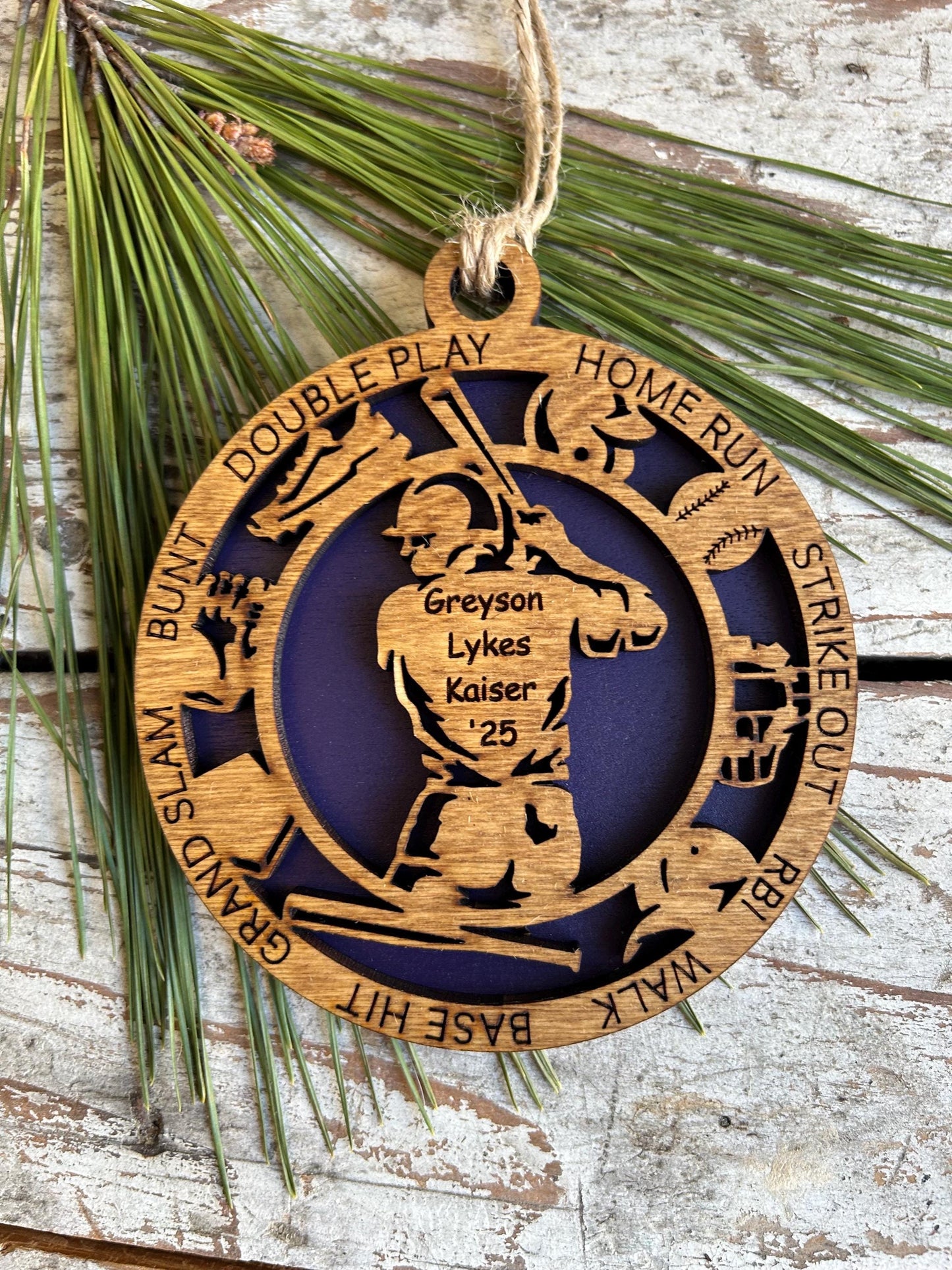 Personalized Baseball Christmas Tree Ornament | Gift for High School Baseball Team | Custom Baseball Player Ornament | Senior Baseball Gift