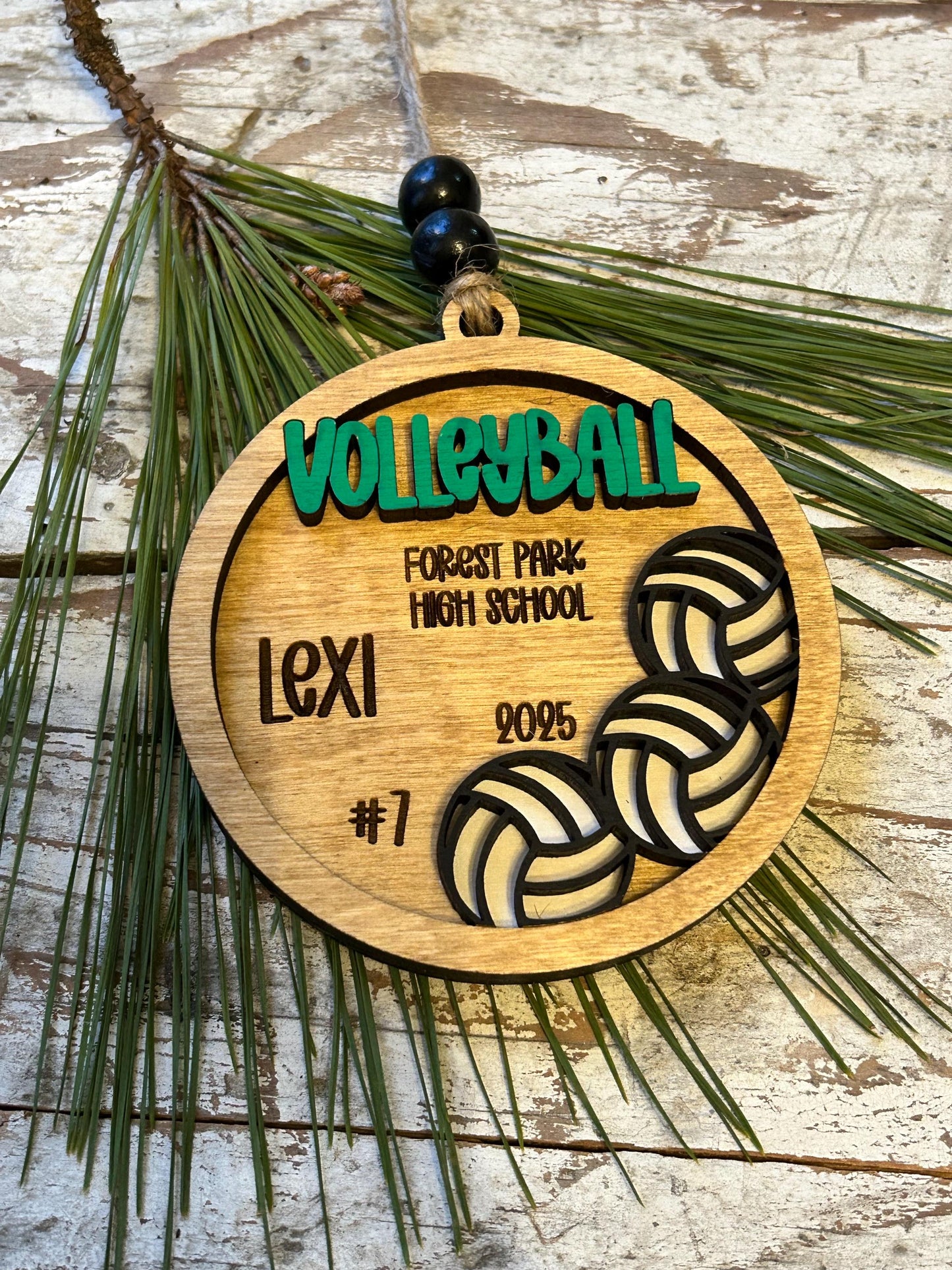 Personalized Volleyball Player Christmas Tree Ornament | Gift for High School Volleyball Team | Custom Volleyball Ornament for Her |