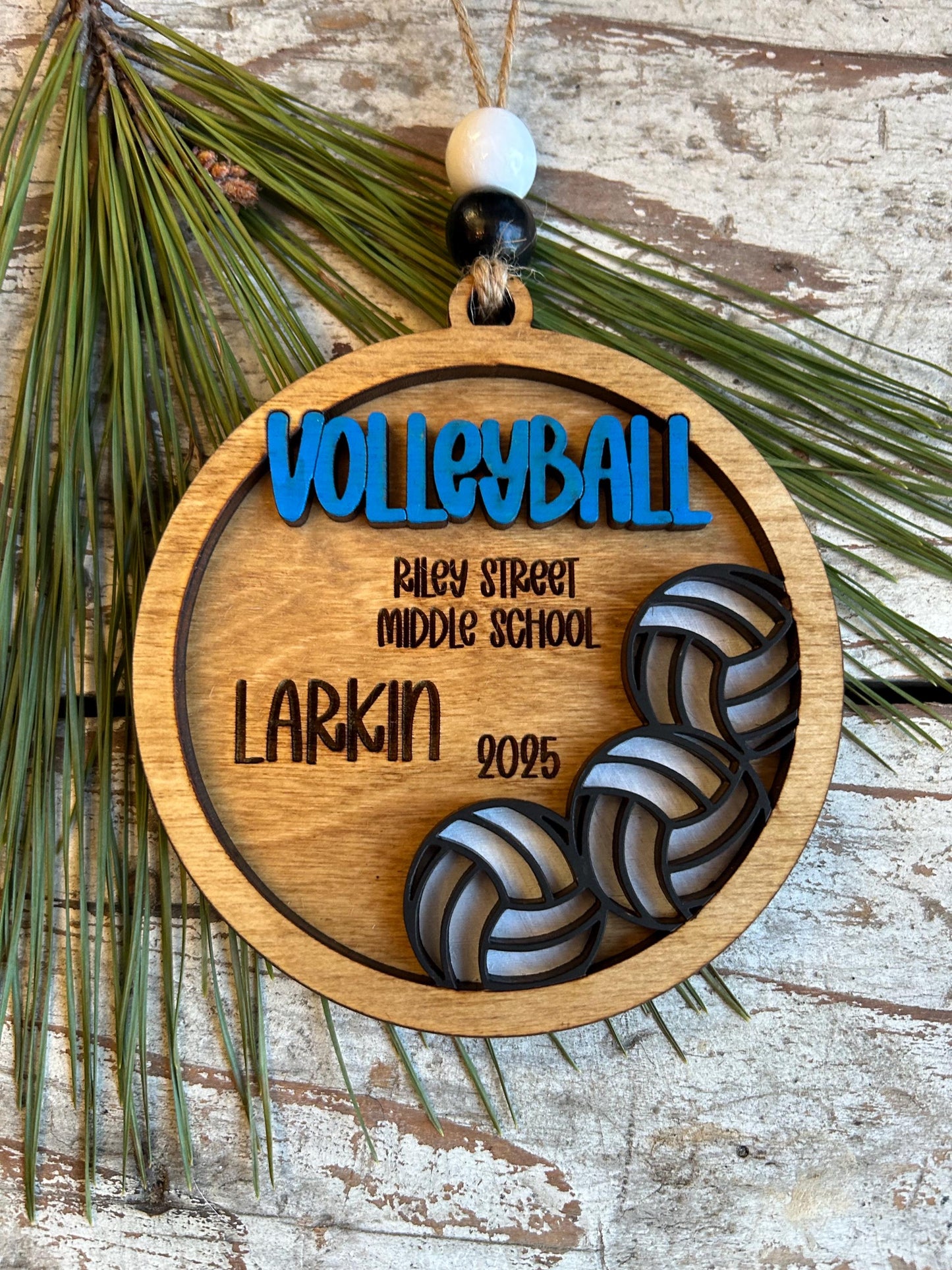 Personalized Volleyball Player Christmas Tree Ornament | Gift for High School Volleyball Team | Custom Volleyball Ornament for Her |