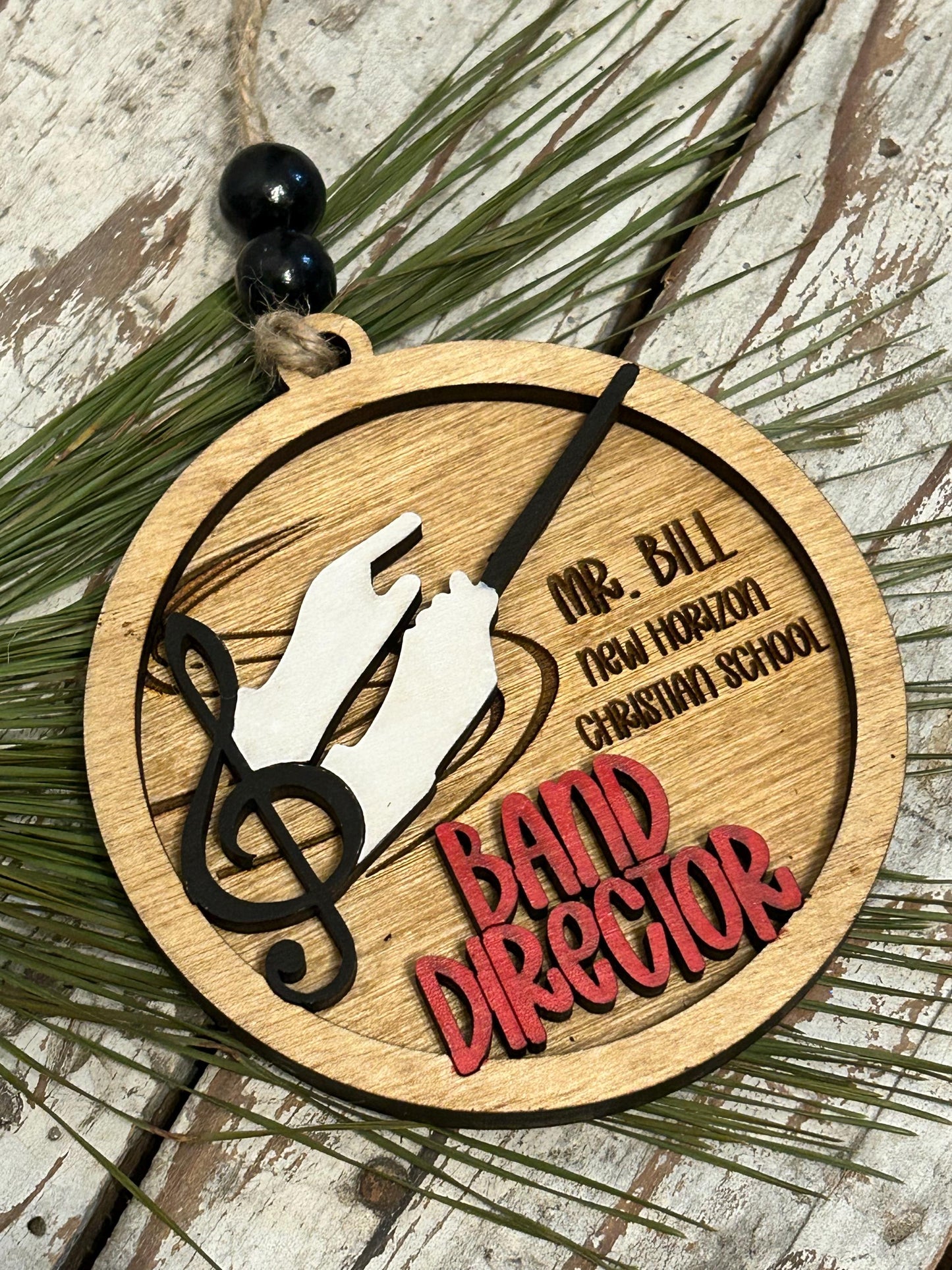 Personalized Marching Band Director Christmas Tree Ornament |  Custom Band Leader Gift | Gift for Band Teacher | Music Lover | Conductor