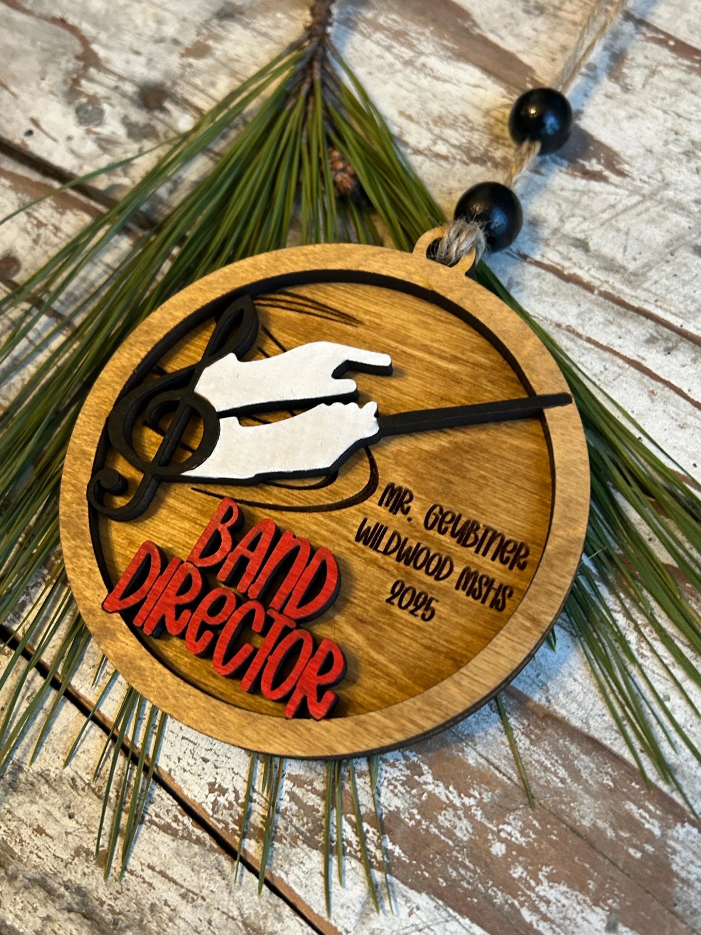 Personalized Marching Band Director Christmas Tree Ornament |  Custom Band Leader Gift | Gift for Band Teacher | Music Lover | Conductor