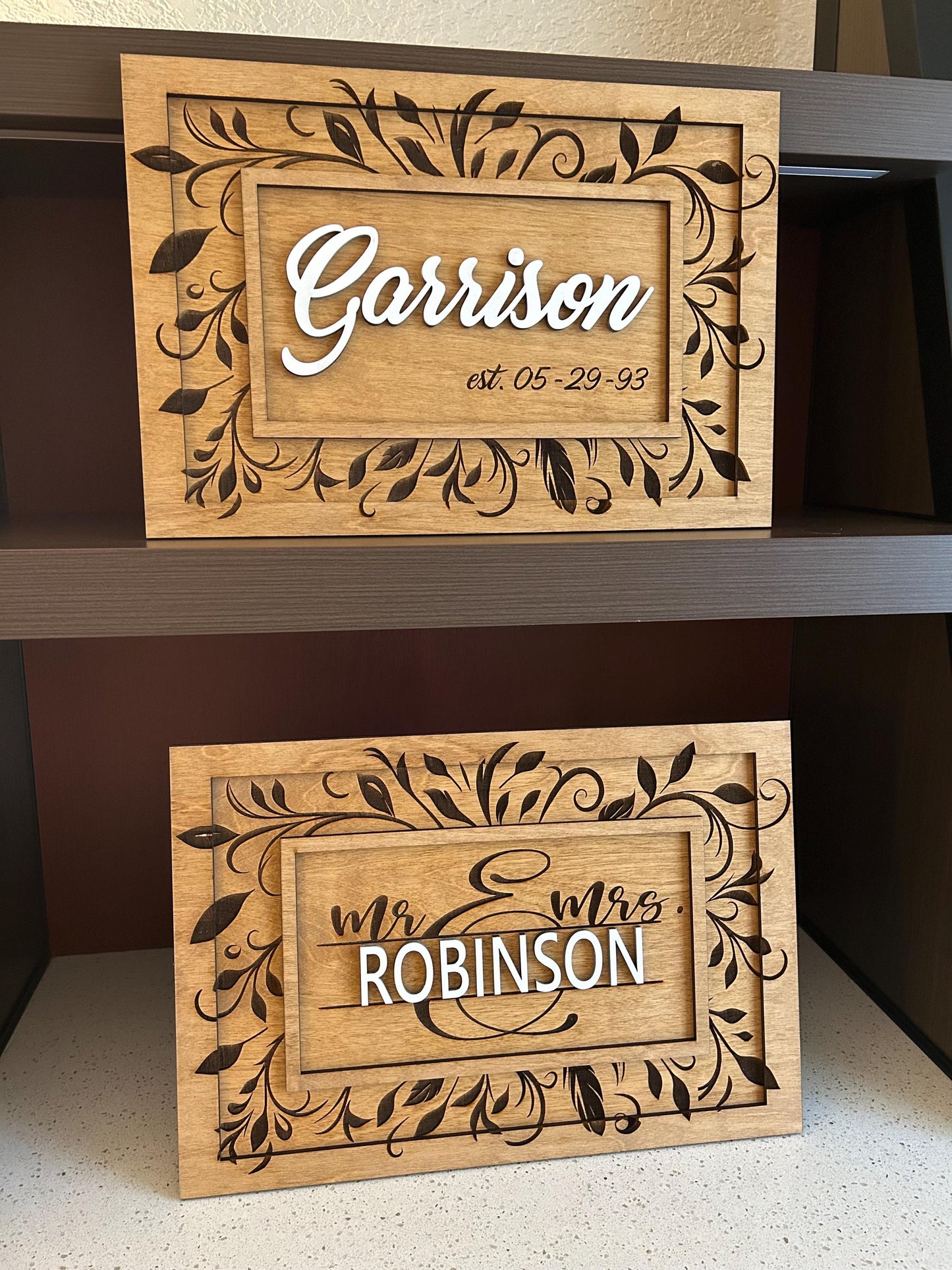 Personalized Wooden Wedding Card Holder | Keepsake Greeting Card Album for Bride and Groom | Display for Bridal Shower Cards | Custom Gift