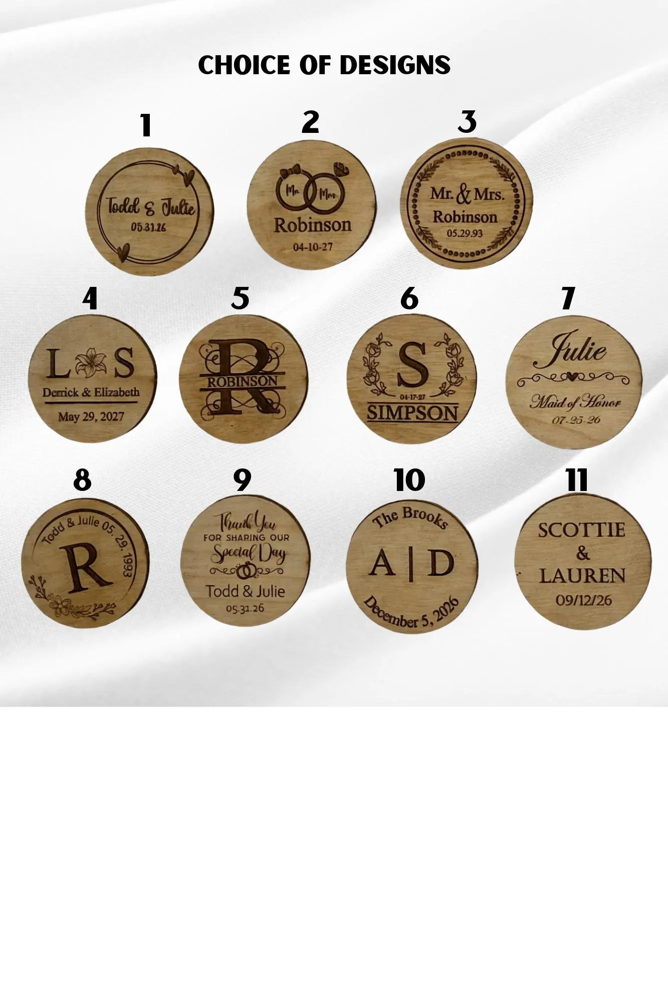 Personalized Wedding Wood Bottle Opener Favors | Custom Engraved Magnetic Round Beer Opener | Groomsmen Bachelorette Party Gift