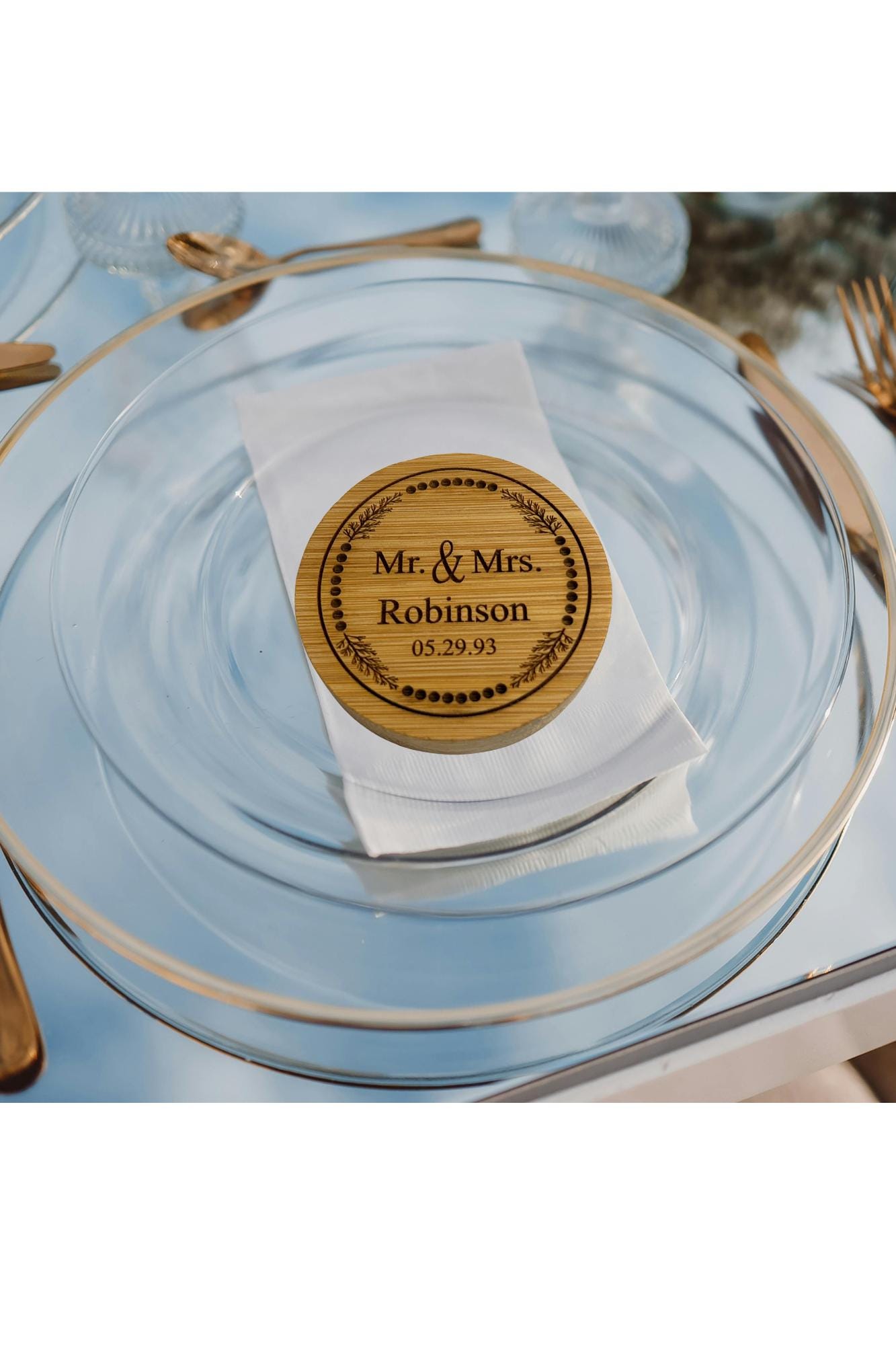 Personalized Wedding Wood Bottle Opener Favors | Custom Engraved Magnetic Round Beer Opener | Groomsmen Bachelorette Party Gift