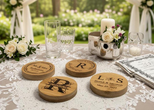 Personalized Wedding Wood Bottle Opener Favors | Custom Engraved Magnetic Round Beer Opener | Groomsmen Bachelorette Party Gift