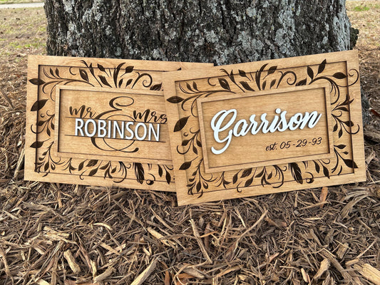 Personalized Last Name Established Wedding Sign | Mr. and Mrs. Family Name Reception Table Sign | Custom Wood Sign Gift