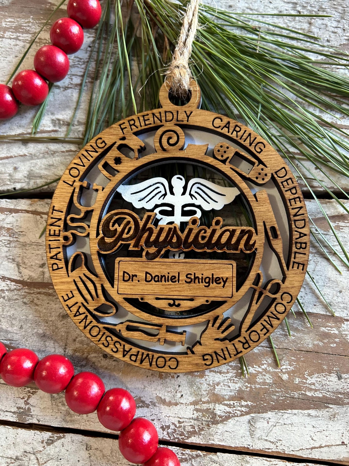 Personalized Medical Doctor or Physician Christmas Tree Ornament | Custom Doctor Ornament | Gift for Doctor | phD Graduation