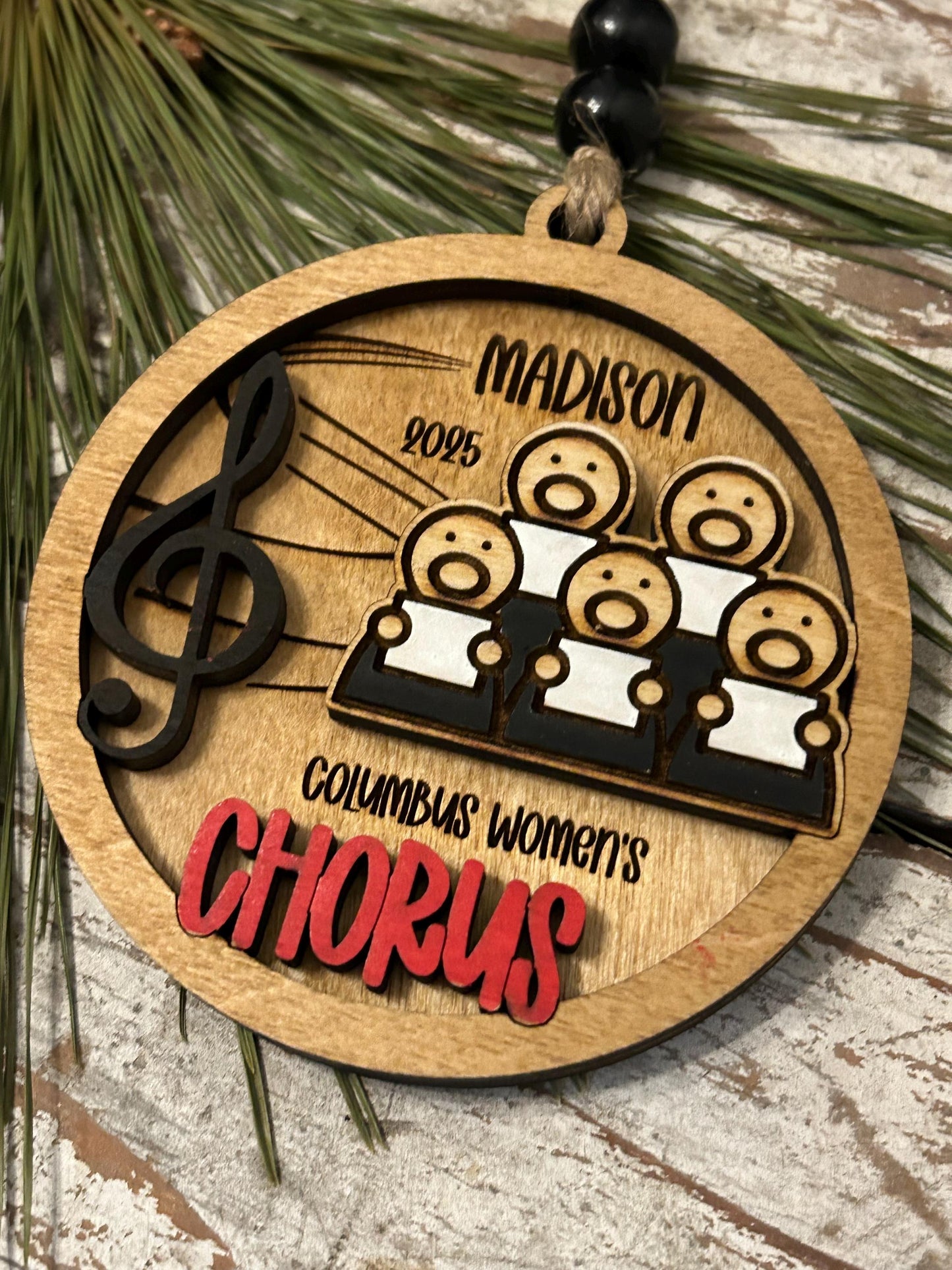 Personalized Chorus Christmas Tree Ornament |  Custom High School School Choral Singer | Musical Theater | Music Lover | Church Choir Gift