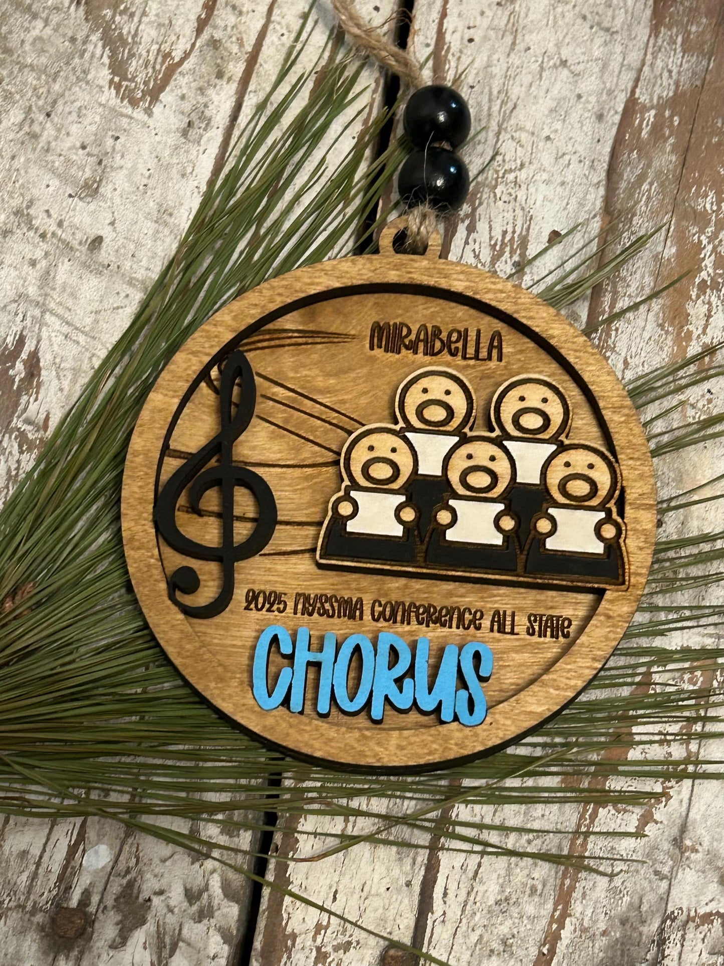 Personalized Chorus Christmas Tree Ornament |  Custom High School School Choral Singer | Musical Theater | Music Lover | Church Choir Gift