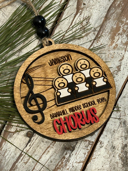 Personalized Chorus Christmas Tree Ornament |  Custom High School School Choral Singer | Musical Theater | Music Lover | Church Choir Gift