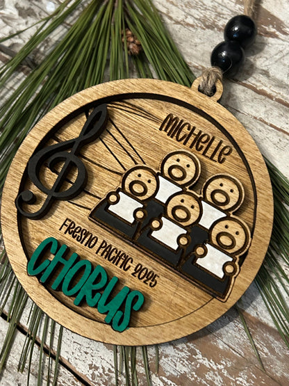Personalized Chorus Christmas Tree Ornament |  Custom High School School Choral Singer | Musical Theater | Music Lover | Church Choir Gift