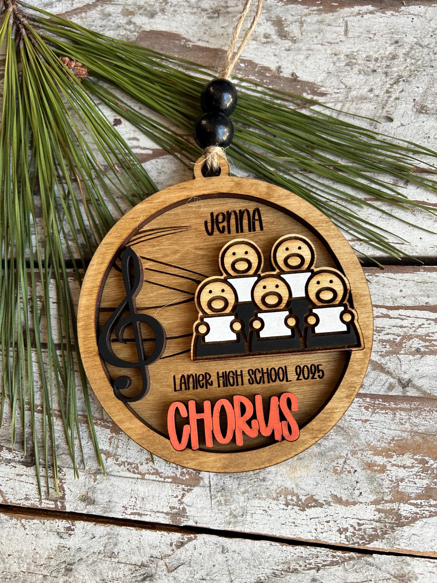 Personalized Chorus Christmas Tree Ornament |  Custom High School School Choral Singer | Musical Theater | Music Lover | Church Choir Gift