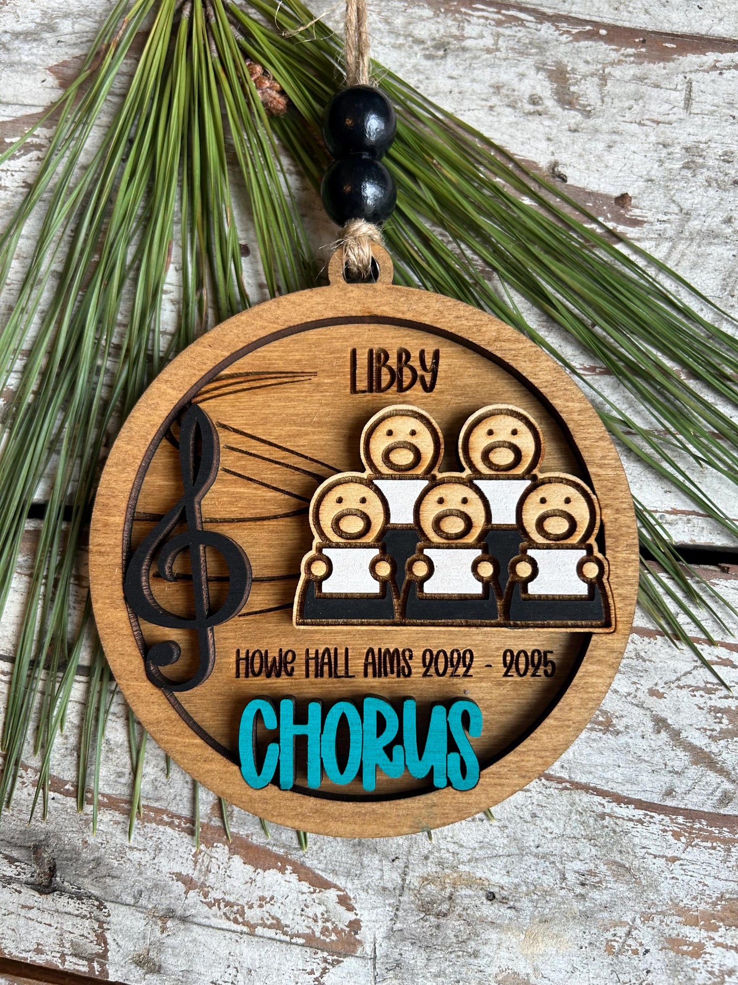 Personalized Chorus Christmas Tree Ornament |  Custom High School School Choral Singer | Musical Theater | Music Lover | Church Choir Gift