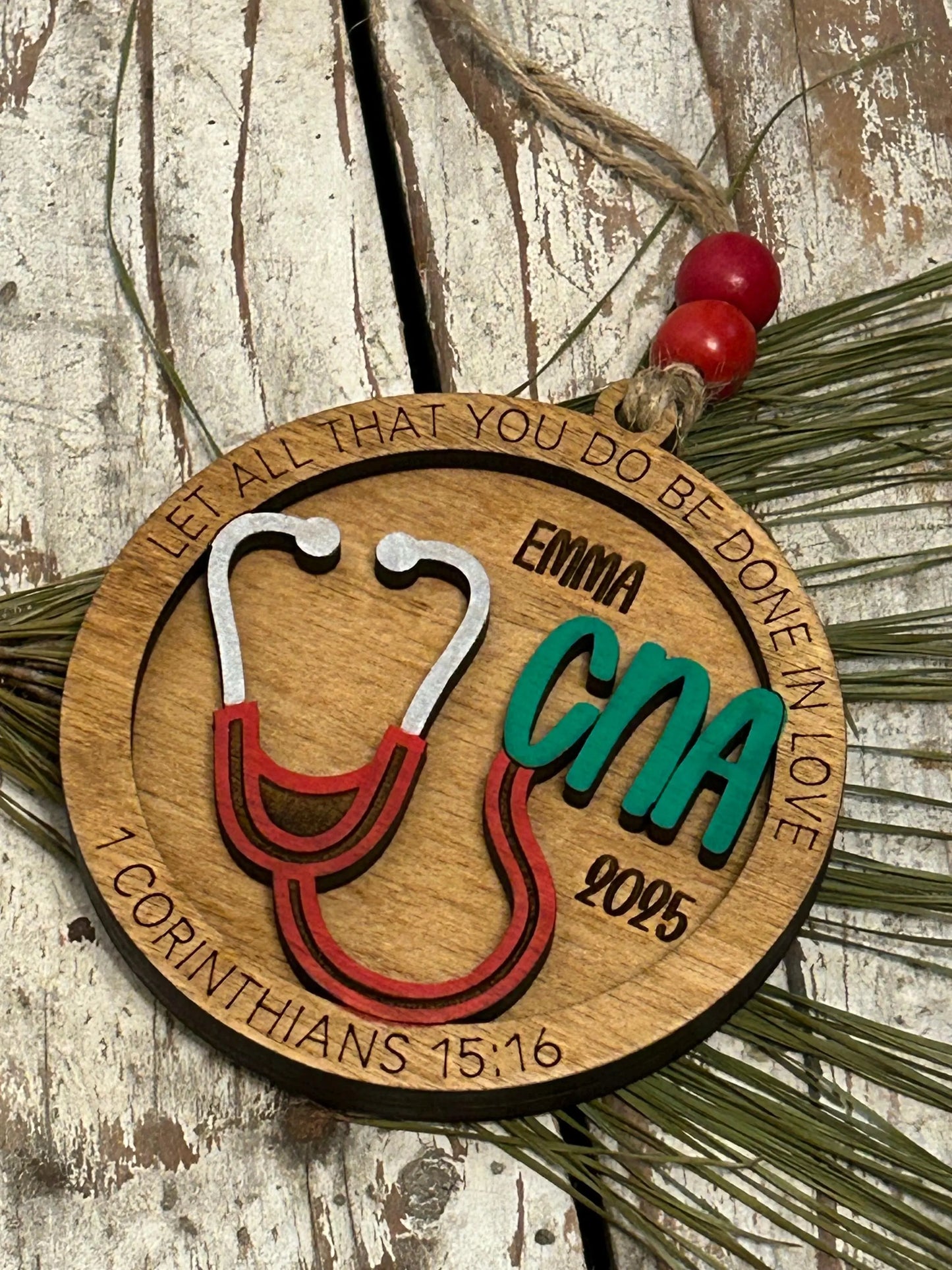 Personalized CNA Nurse Christmas Tree Ornament | Religious Gift for Nursing Graduate | Gift for Nurse | CNA Ornament | 1 Corinthians 15:16