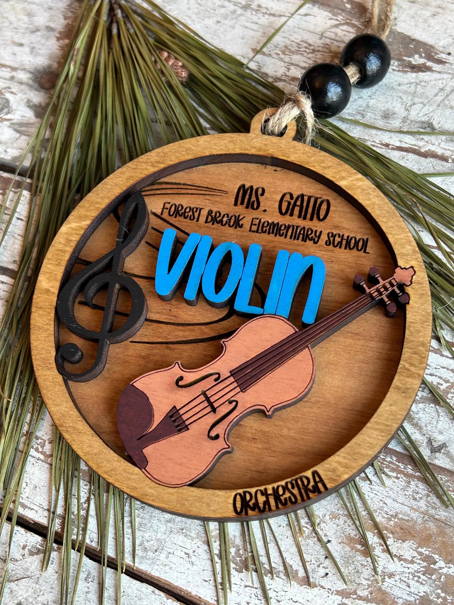 Personalized Violin Orchestra Christmas Tree Ornament | Violinist Gift | Custom Music Violin Lover Keepsake | First Violin Recital Present