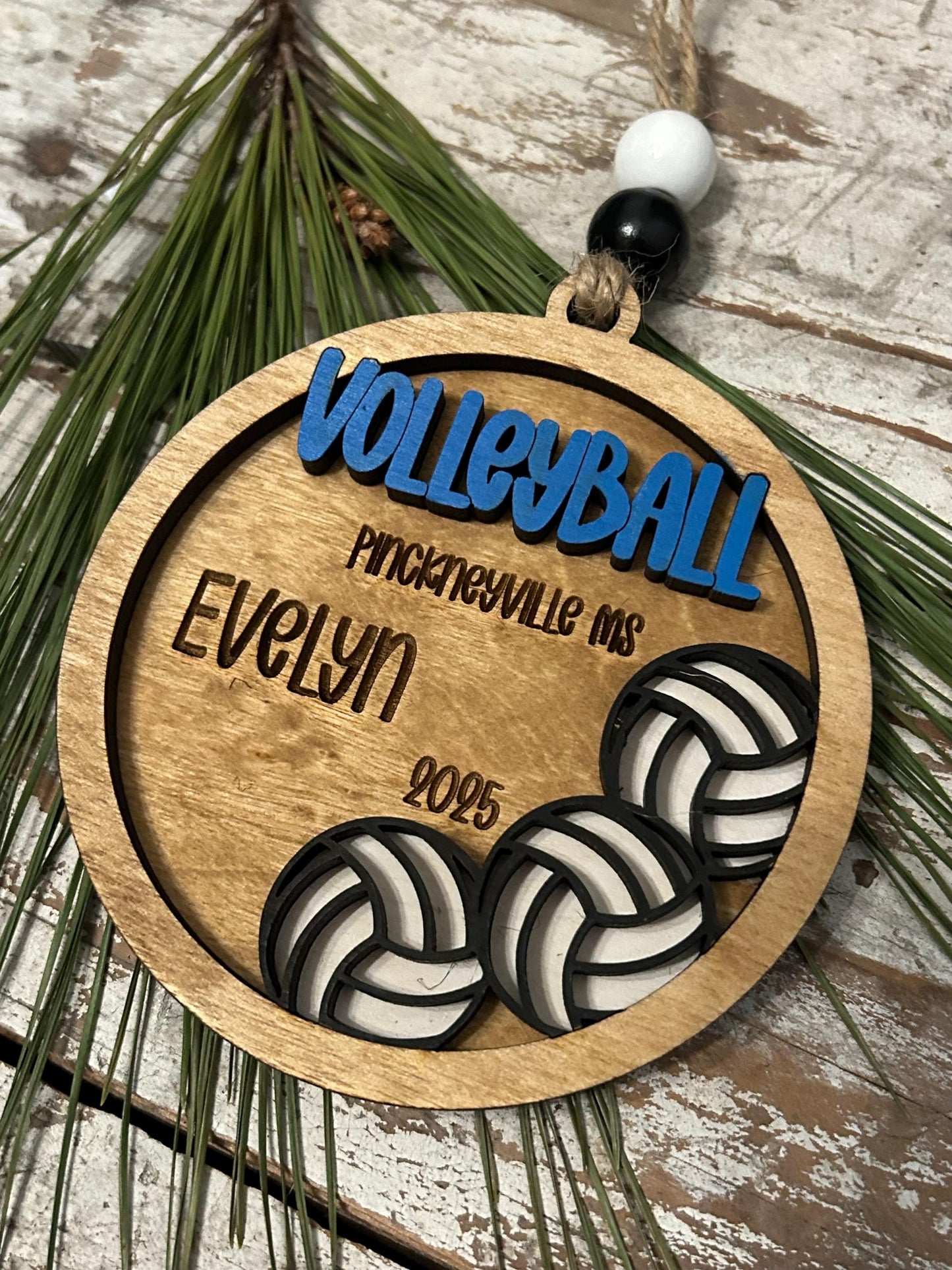 Personalized Volleyball Player Christmas Tree Ornament | Gift for High School Volleyball Team | Custom Volleyball Ornament for Her |