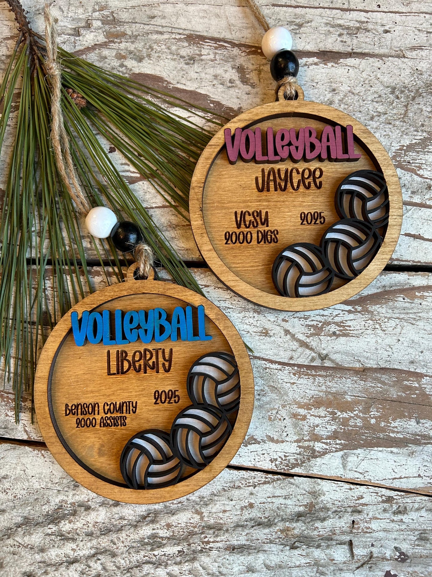 Personalized Volleyball Player Christmas Tree Ornament | Gift for High School Volleyball Team | Custom Volleyball Ornament for Her |