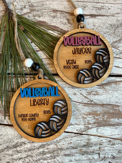 Personalized Volleyball Player Christmas Tree Ornament | Gift for High School Volleyball Team | Custom Volleyball Ornament for Her |
